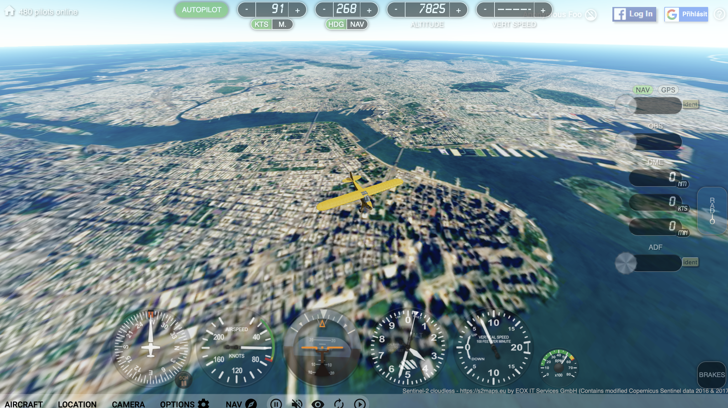 flight simulator over city