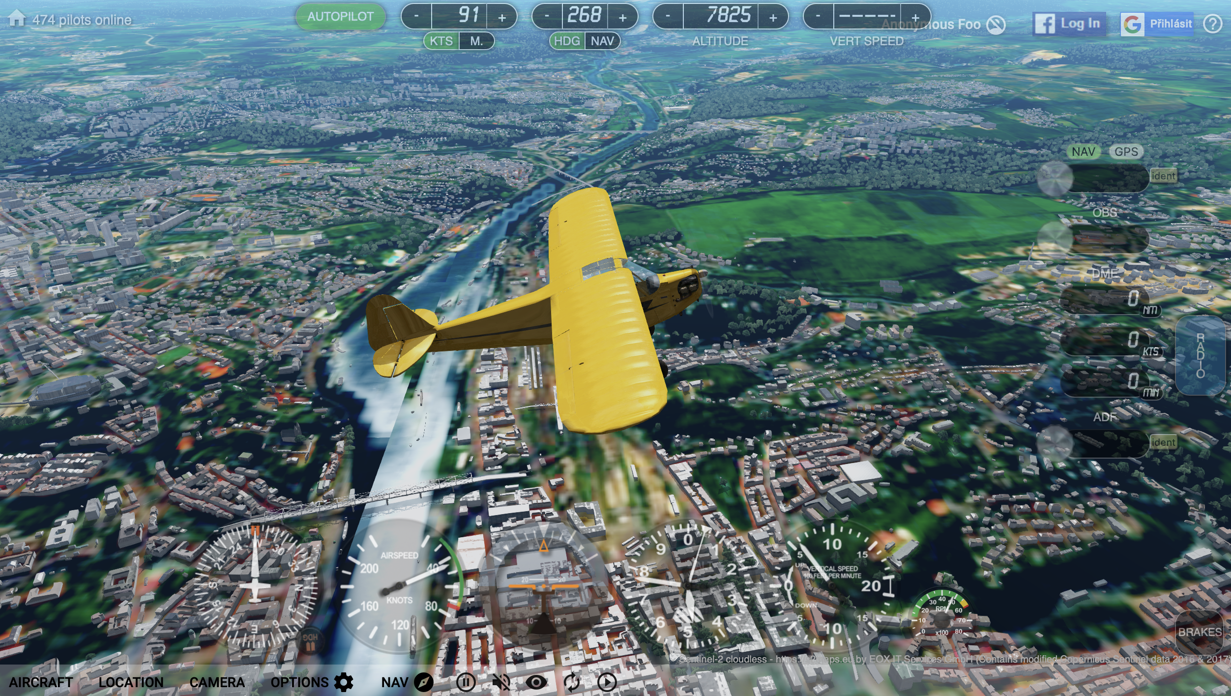 flight simulator over river