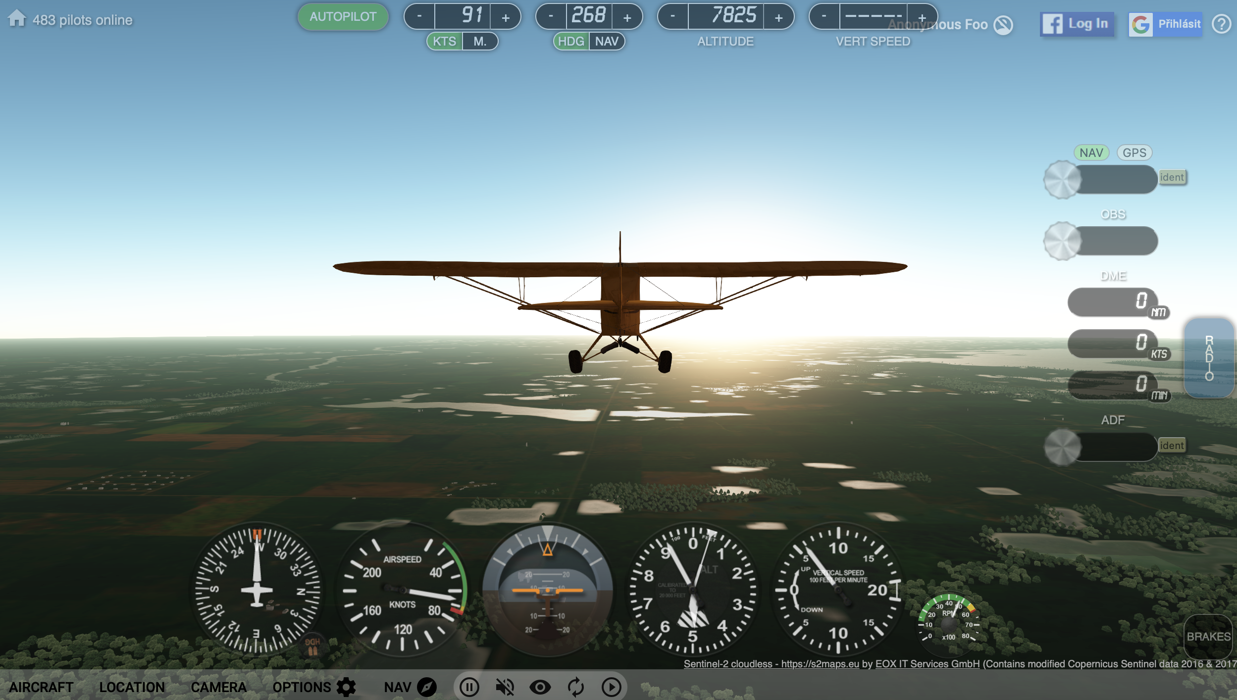 flight simulator sunset flight