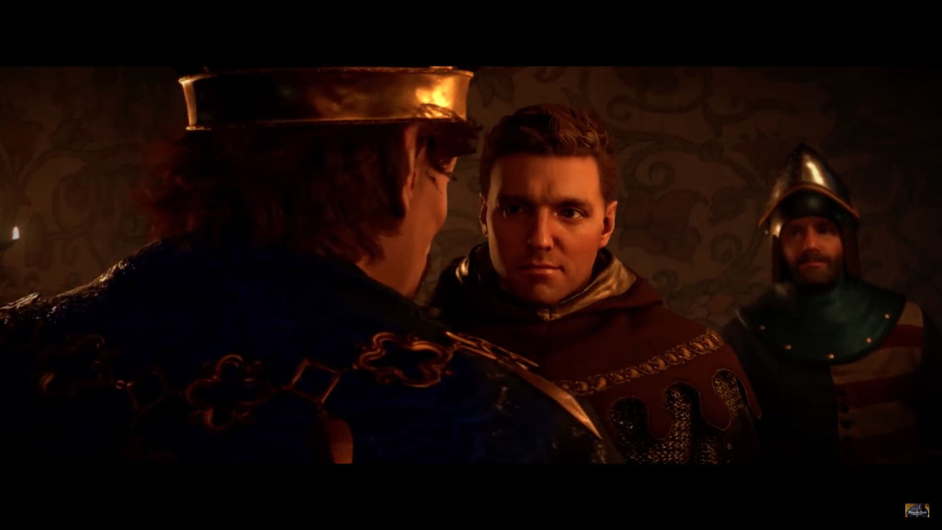 medieval scene with king and knight