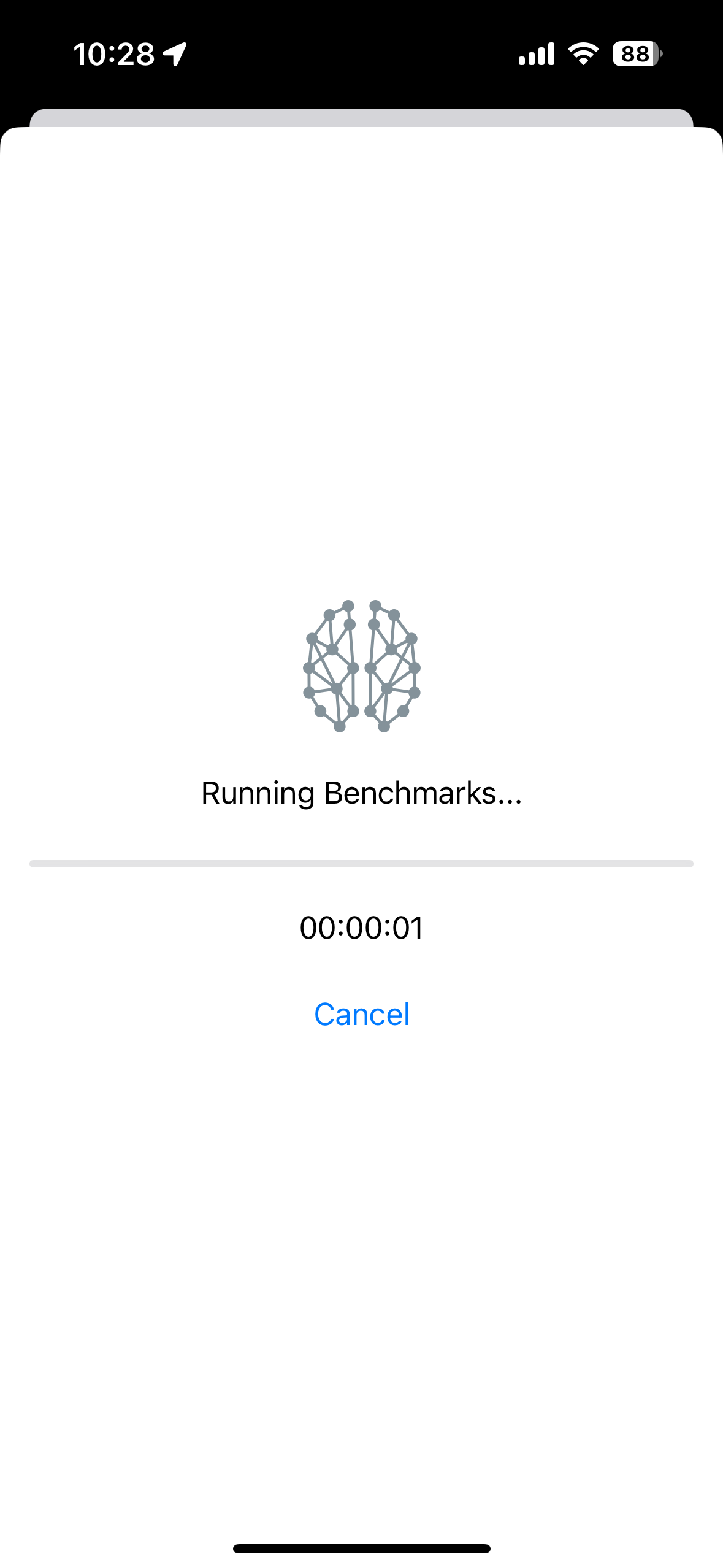 running benchmarks screen