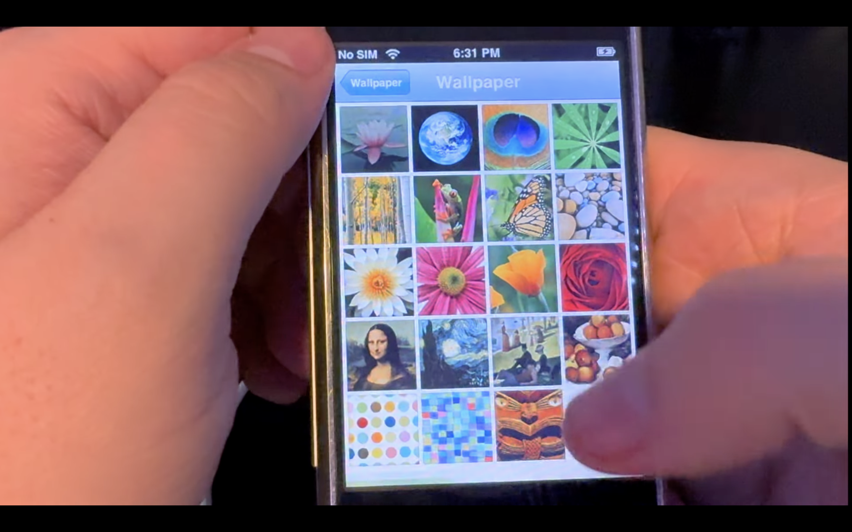 smartphone wallpaper selection