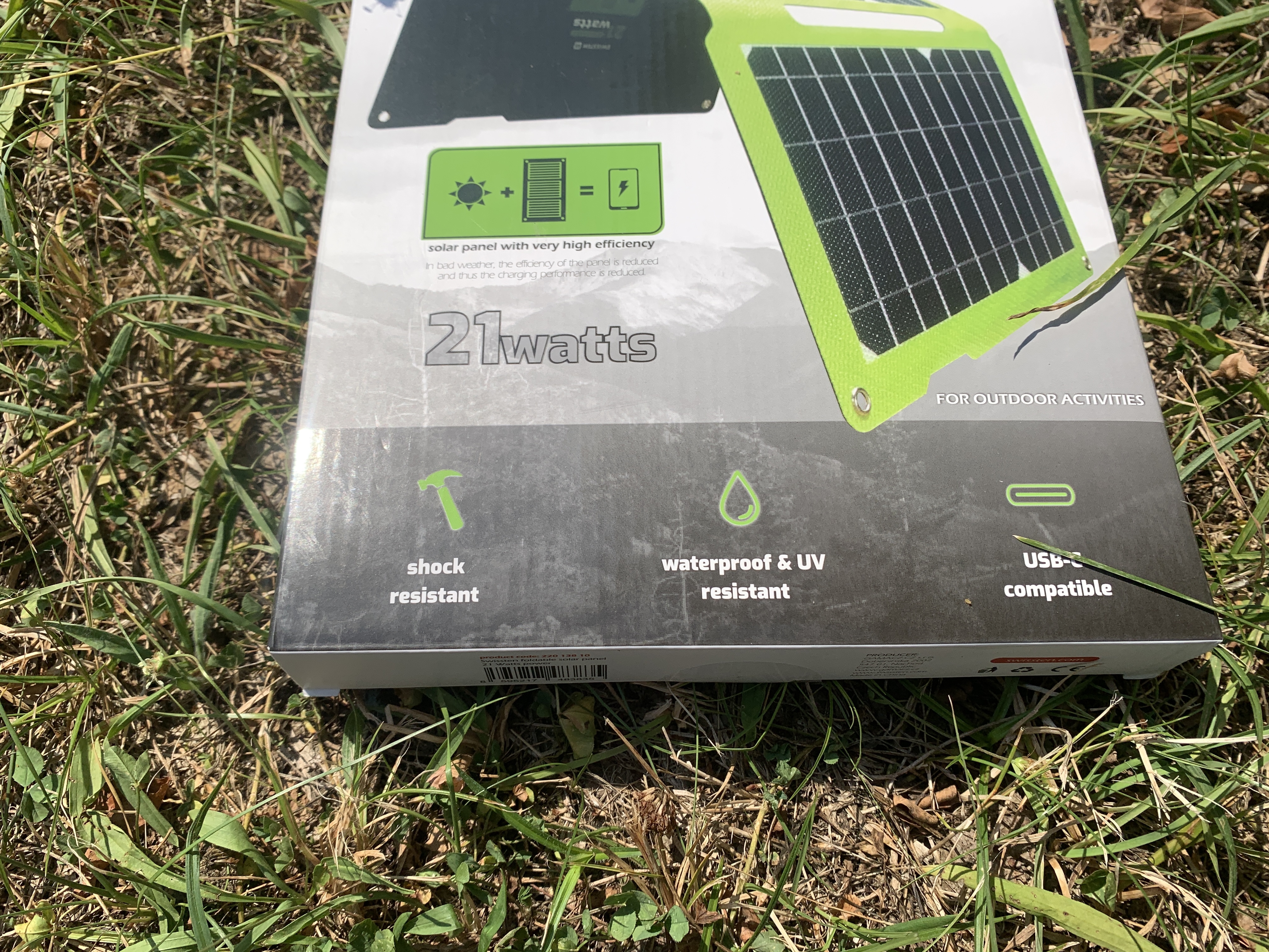 swissten solar panel packaging details