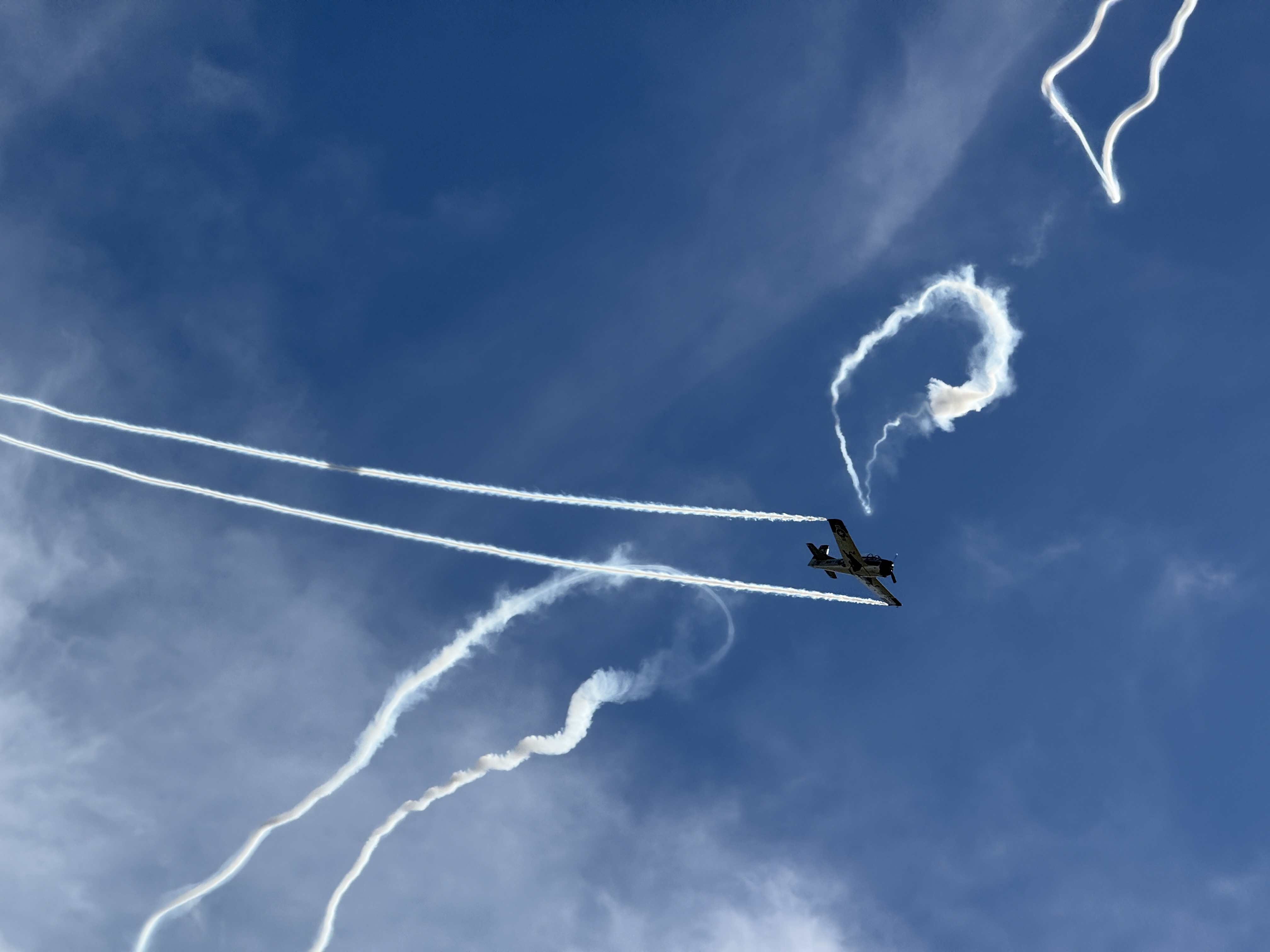 airplane acrobatics in sky