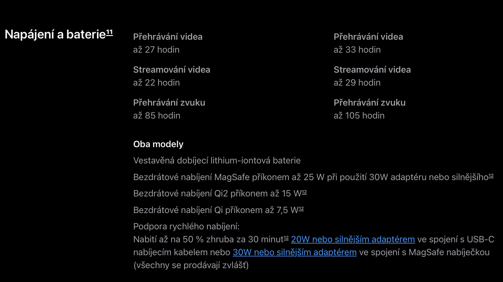 battery life comparison