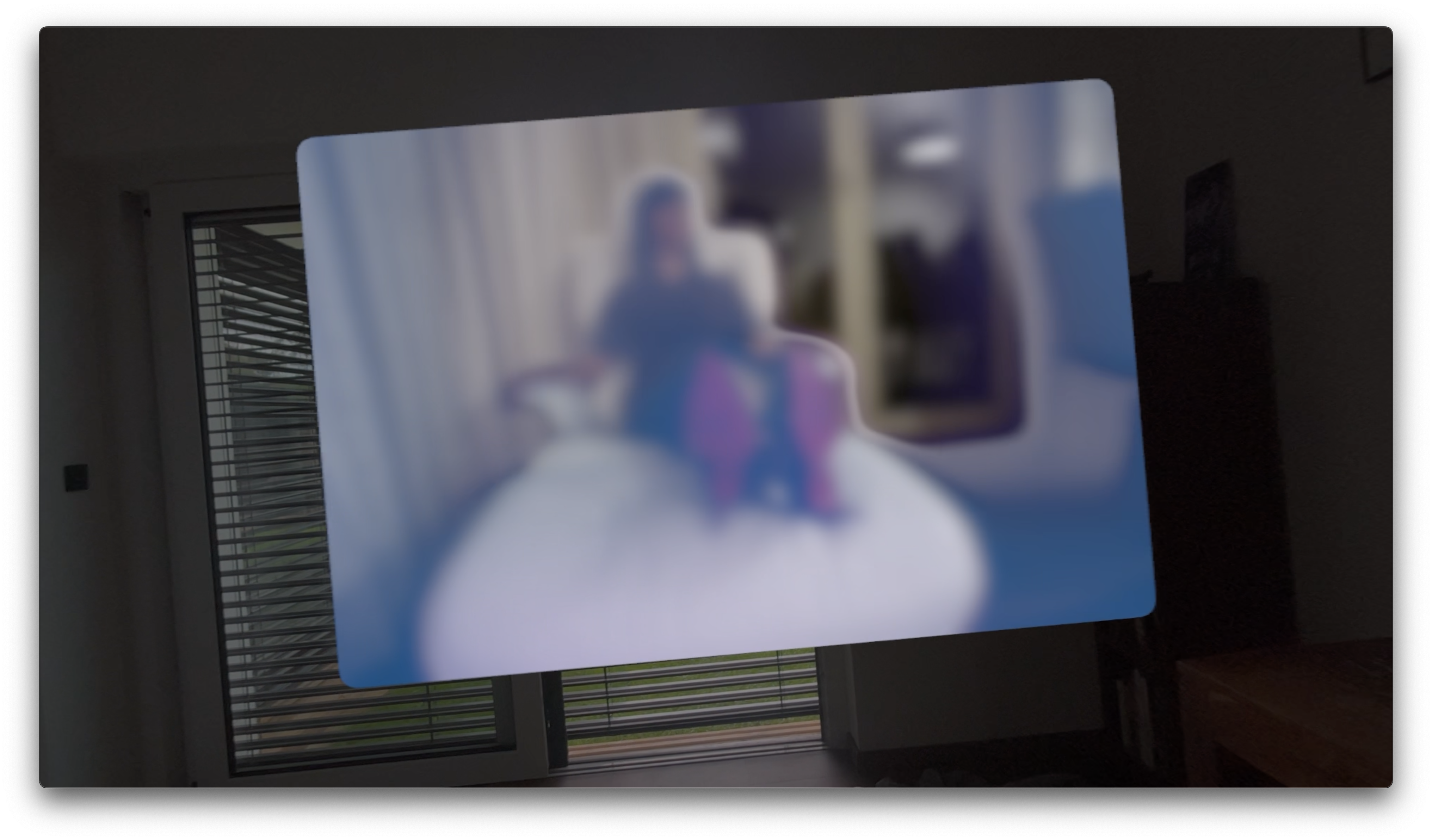 blurred woman on chair