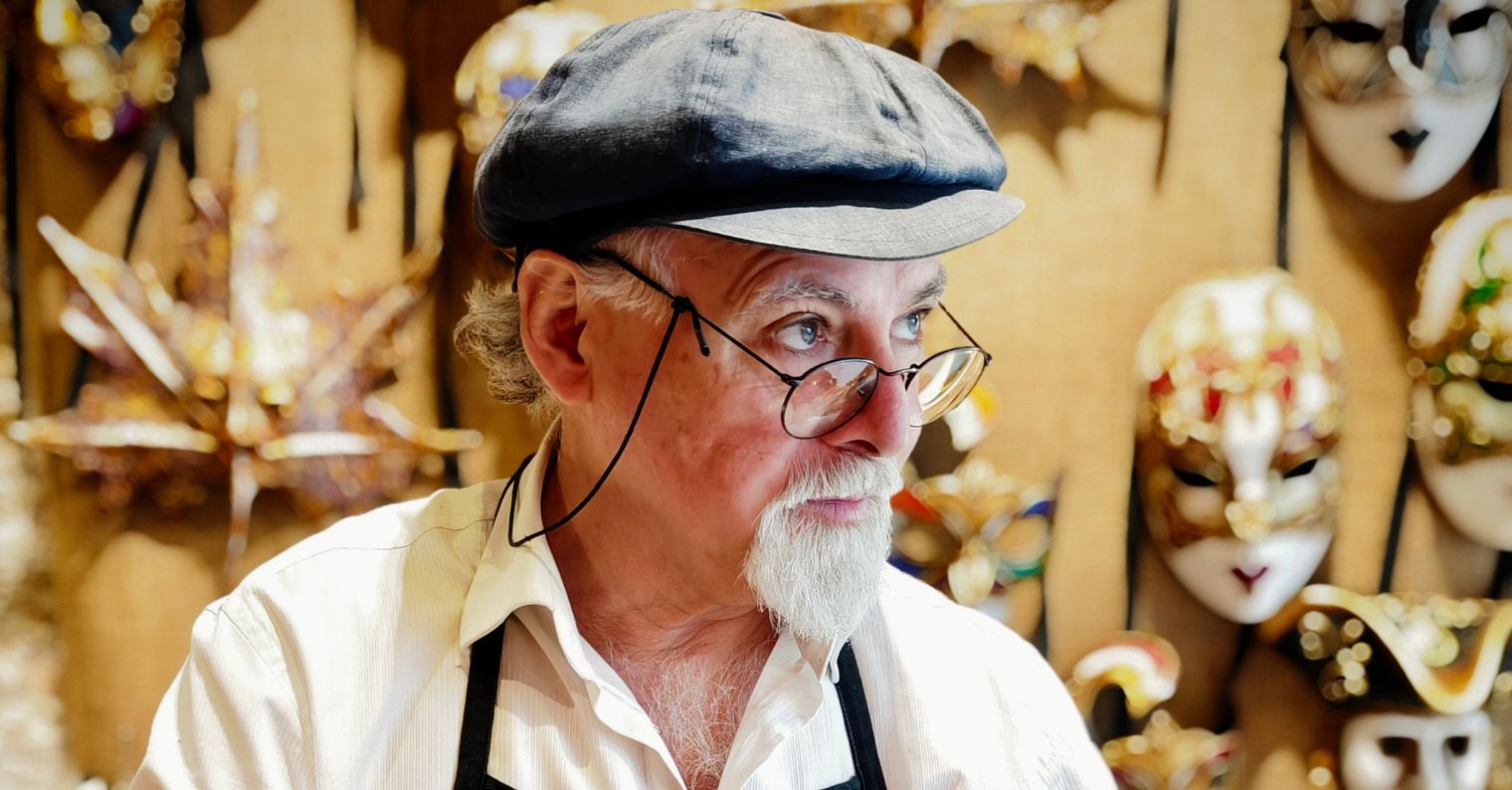 close up artisan venetian masks