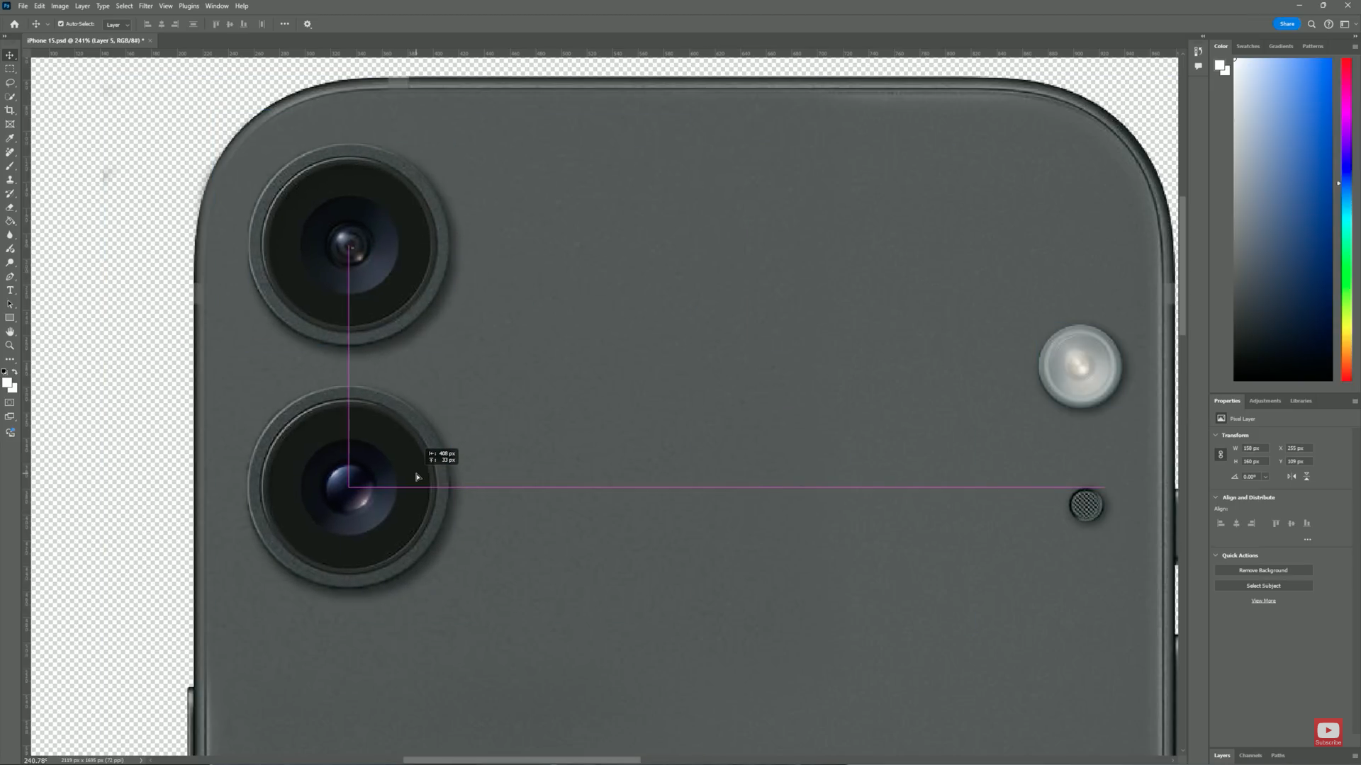 close up camera lens editing