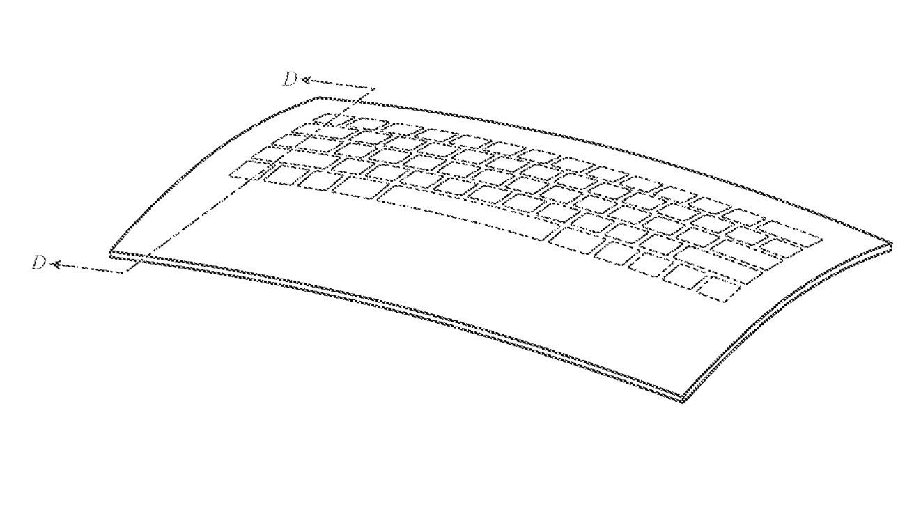 curved keyboard design sketch