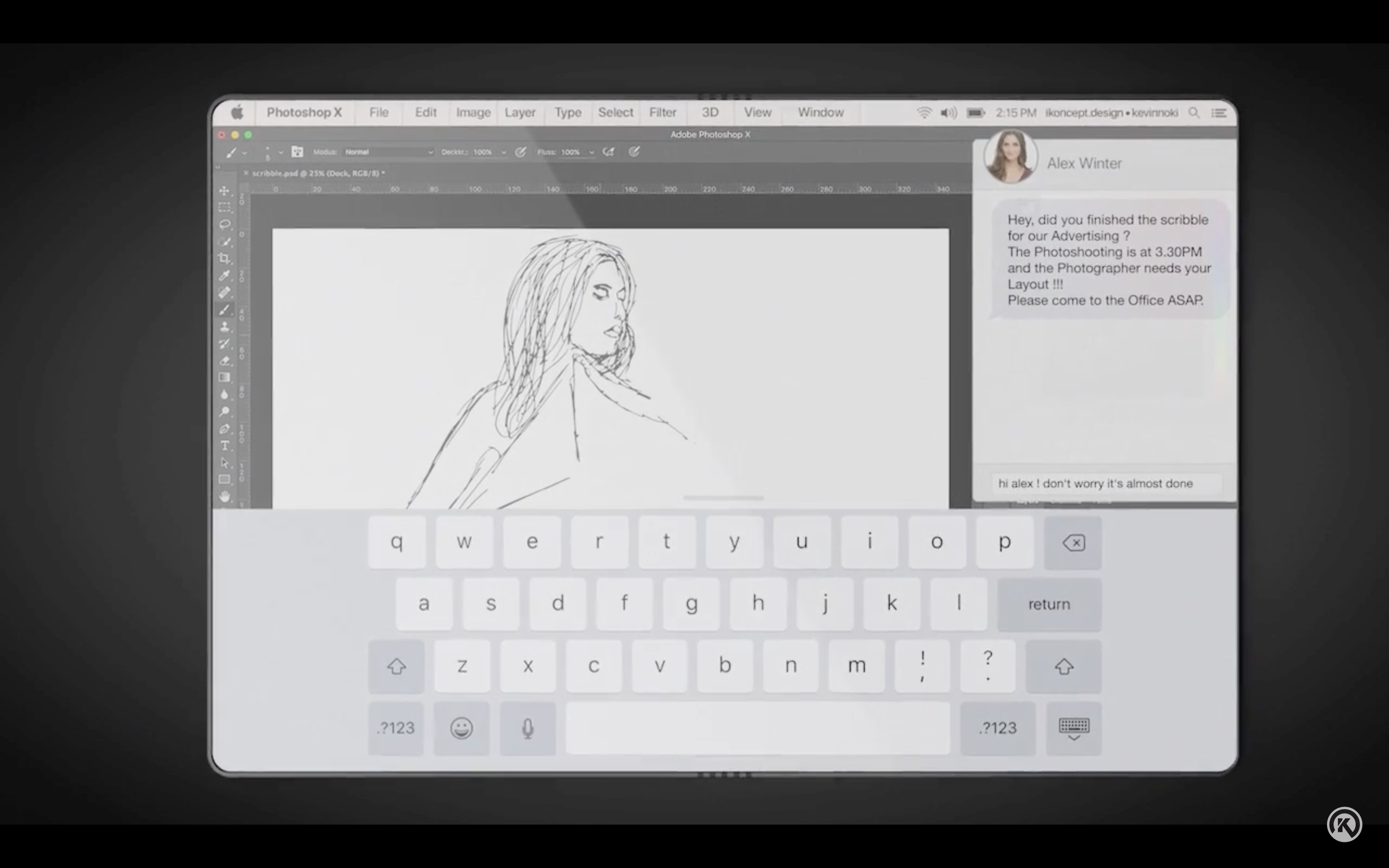 digital drawing on tablet