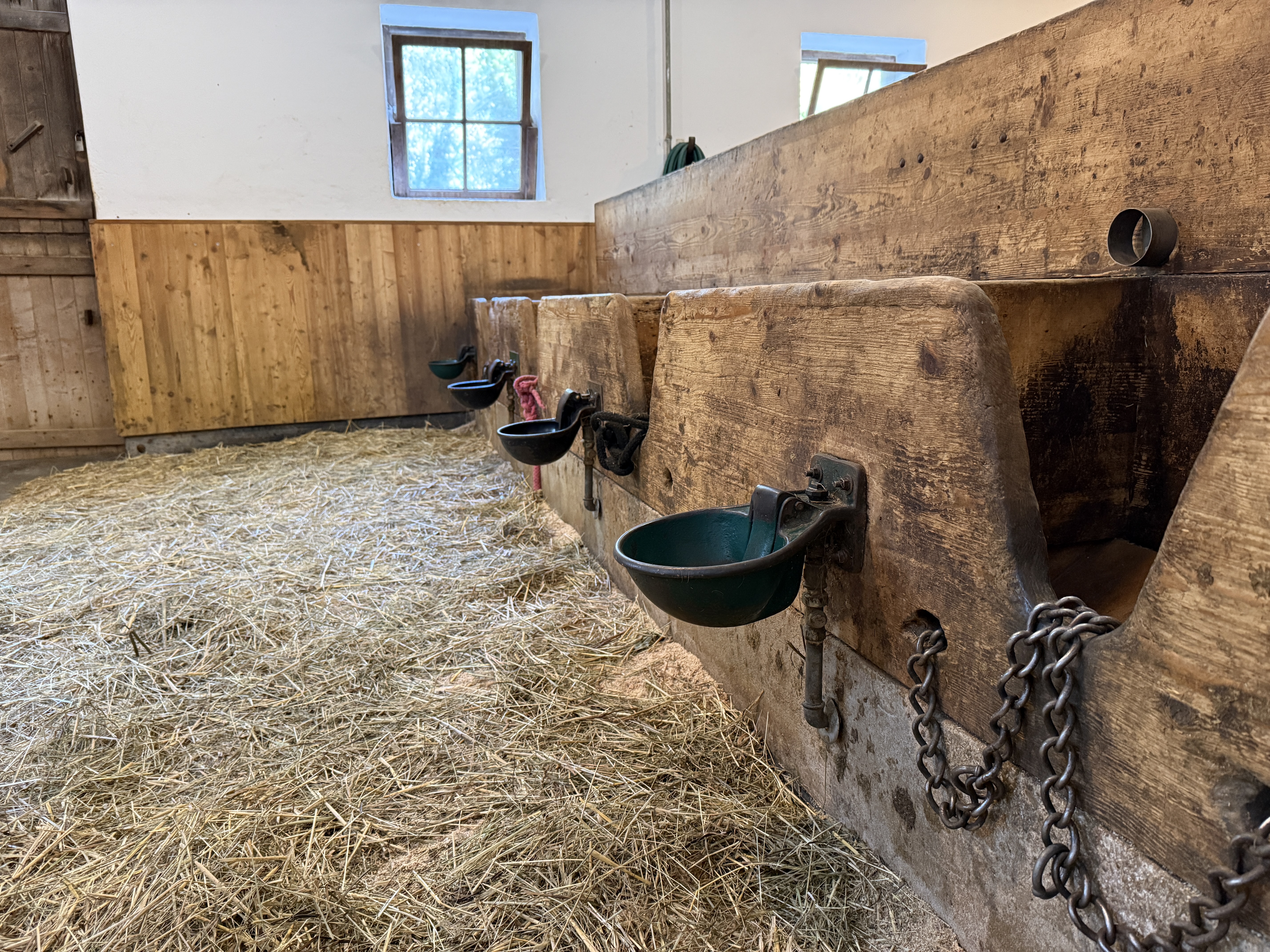 empty stable with hay