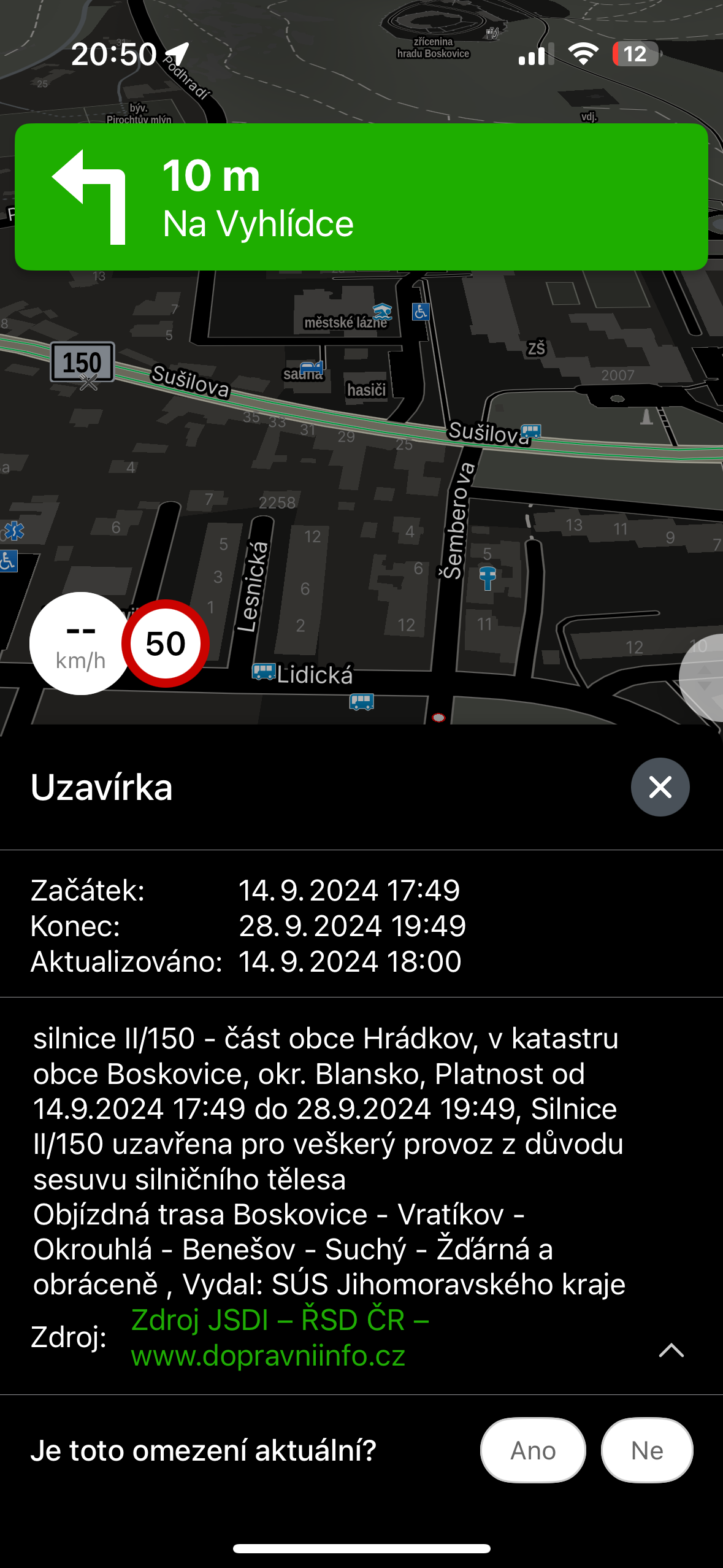 gps navigation alert