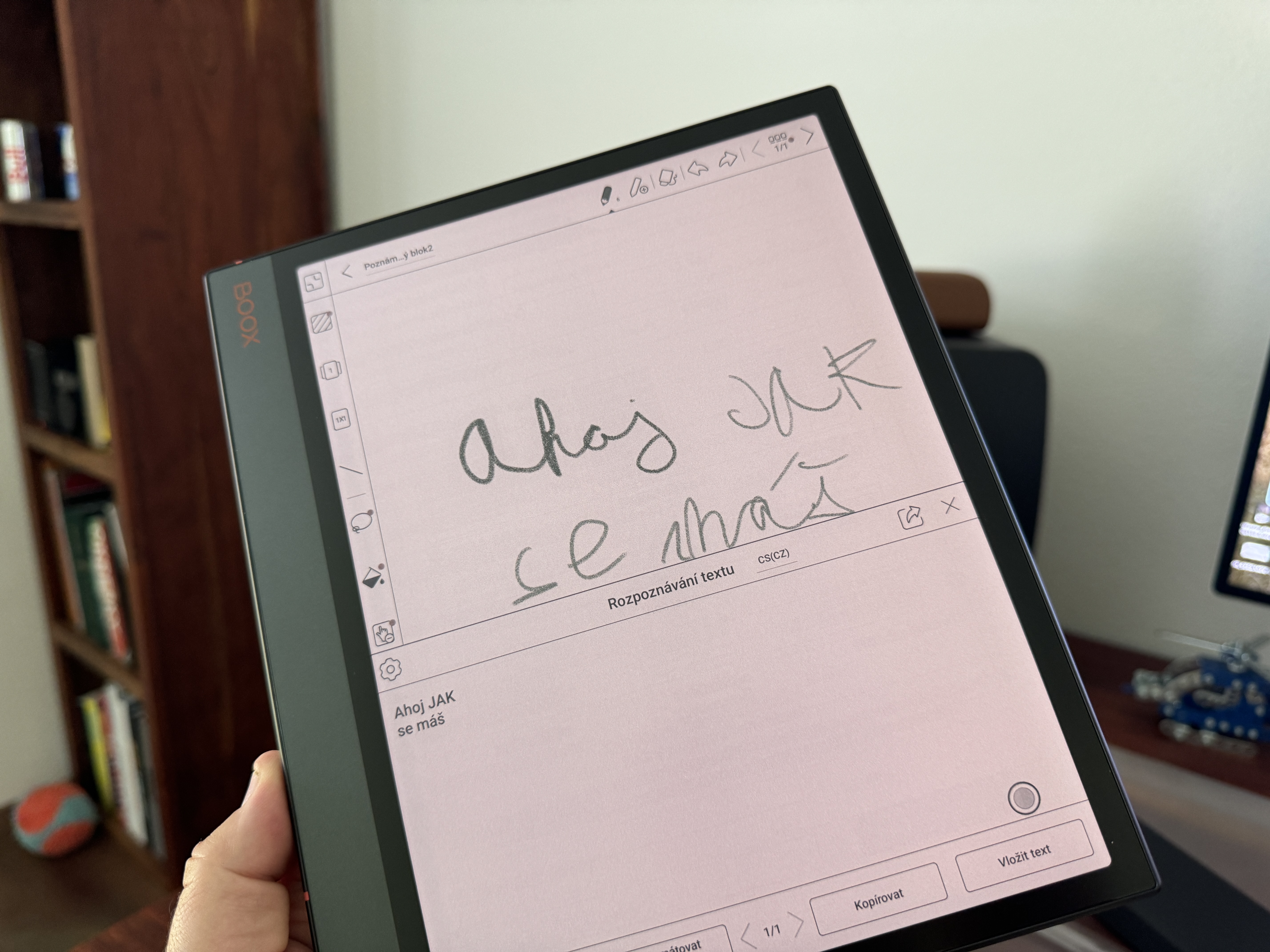 hand holding ebook reader