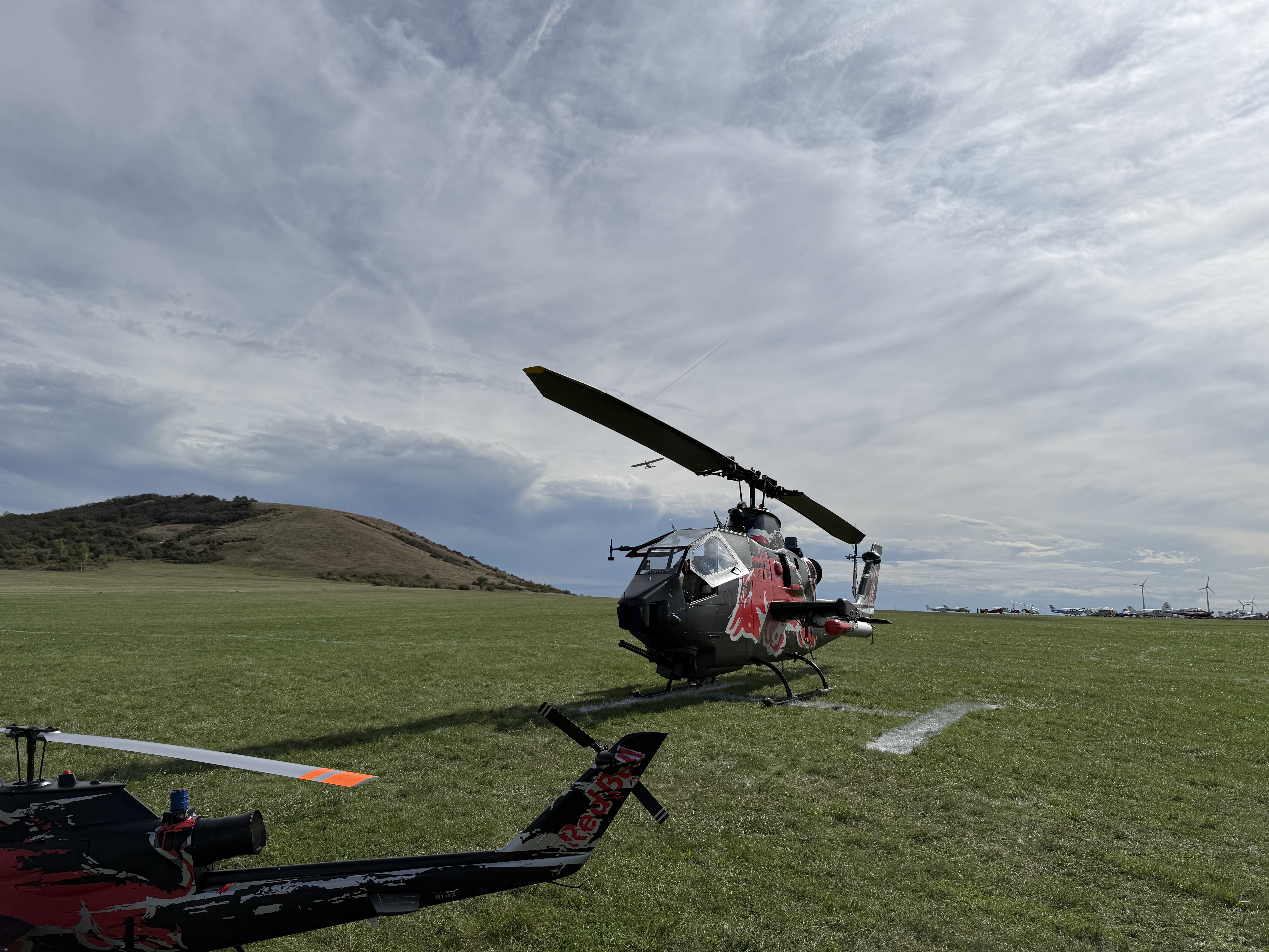 helicopter on grass field