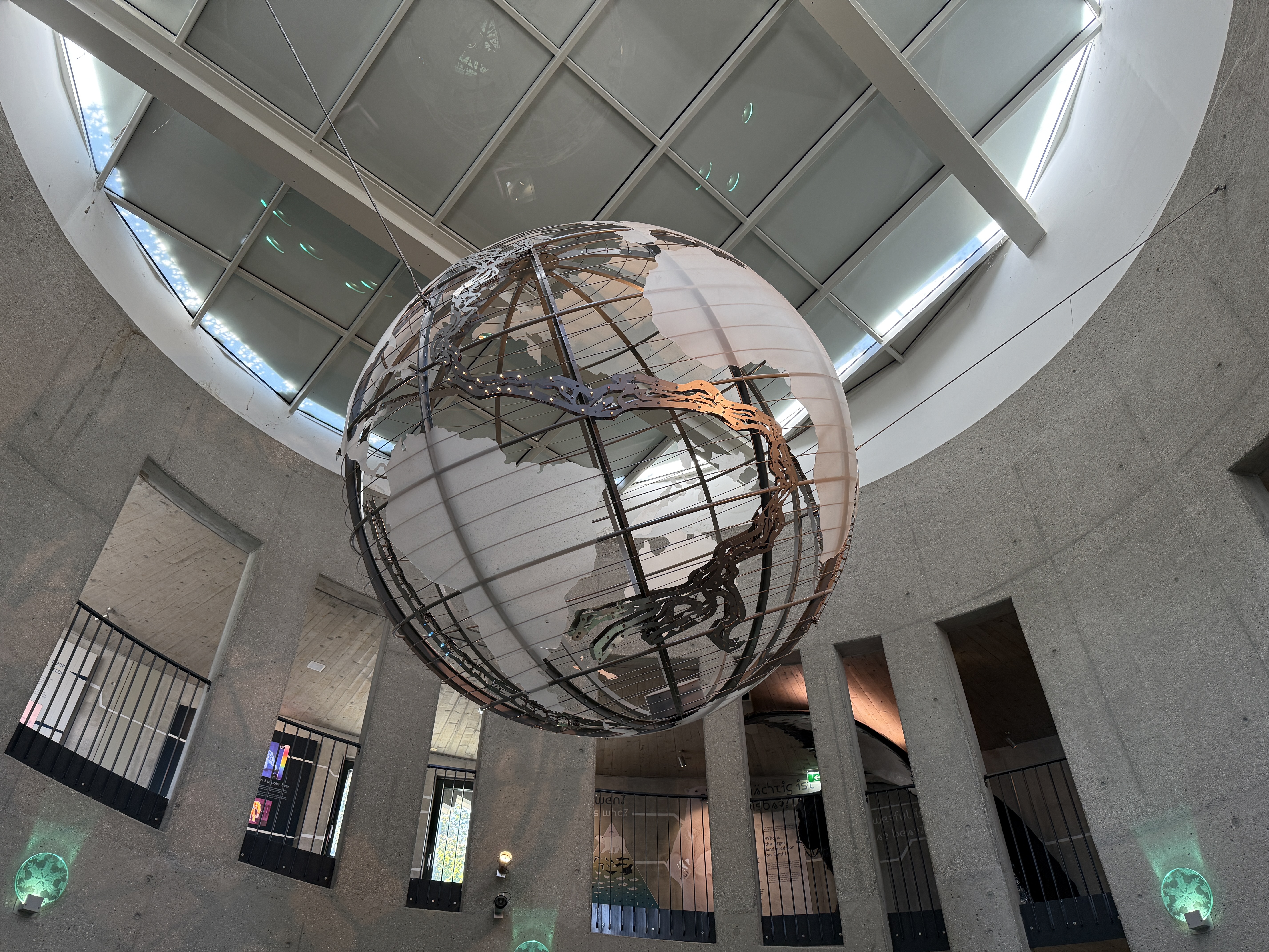 indoor globe display modern architecture