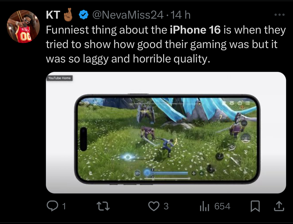 iphone 16 gaming quality meme