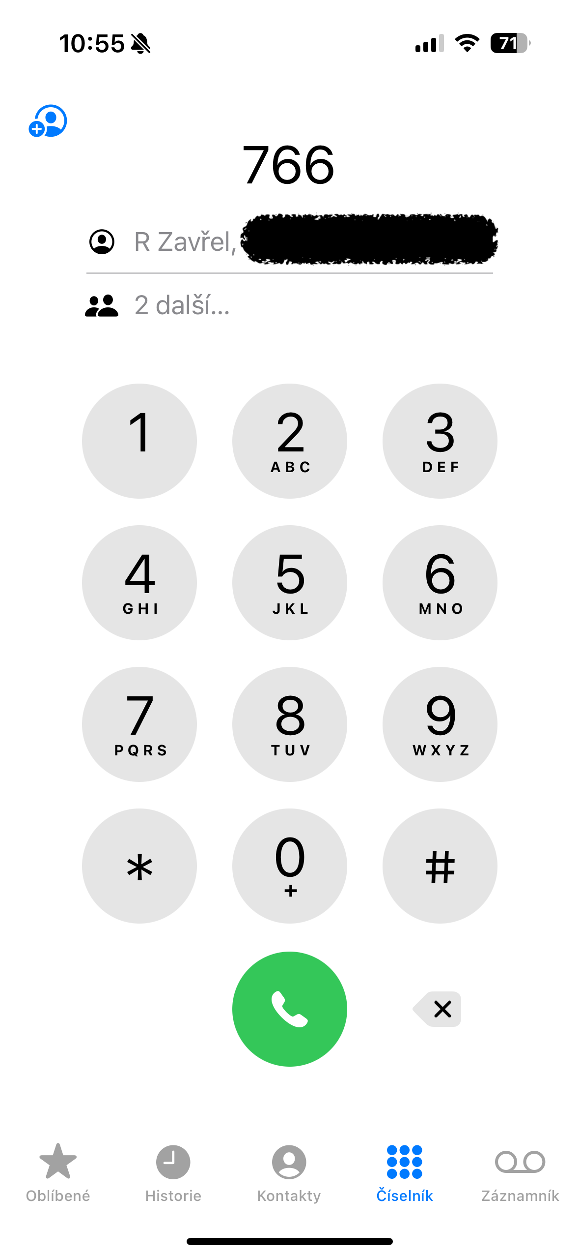 iphone dialer screen contact view
