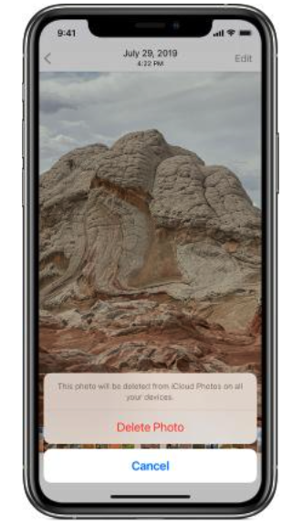 iphone photo delete option