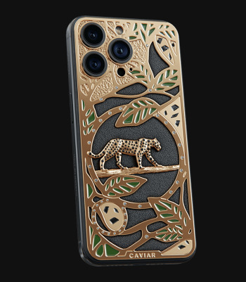 luxury phone case gold leopard design