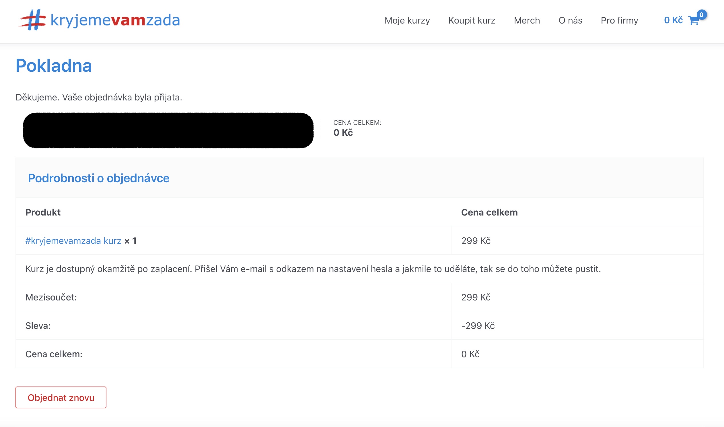 online order confirmation