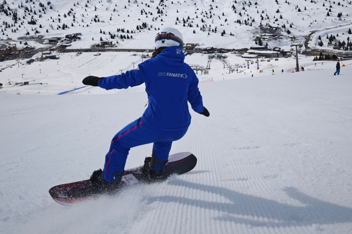 snowboarder on ski slope