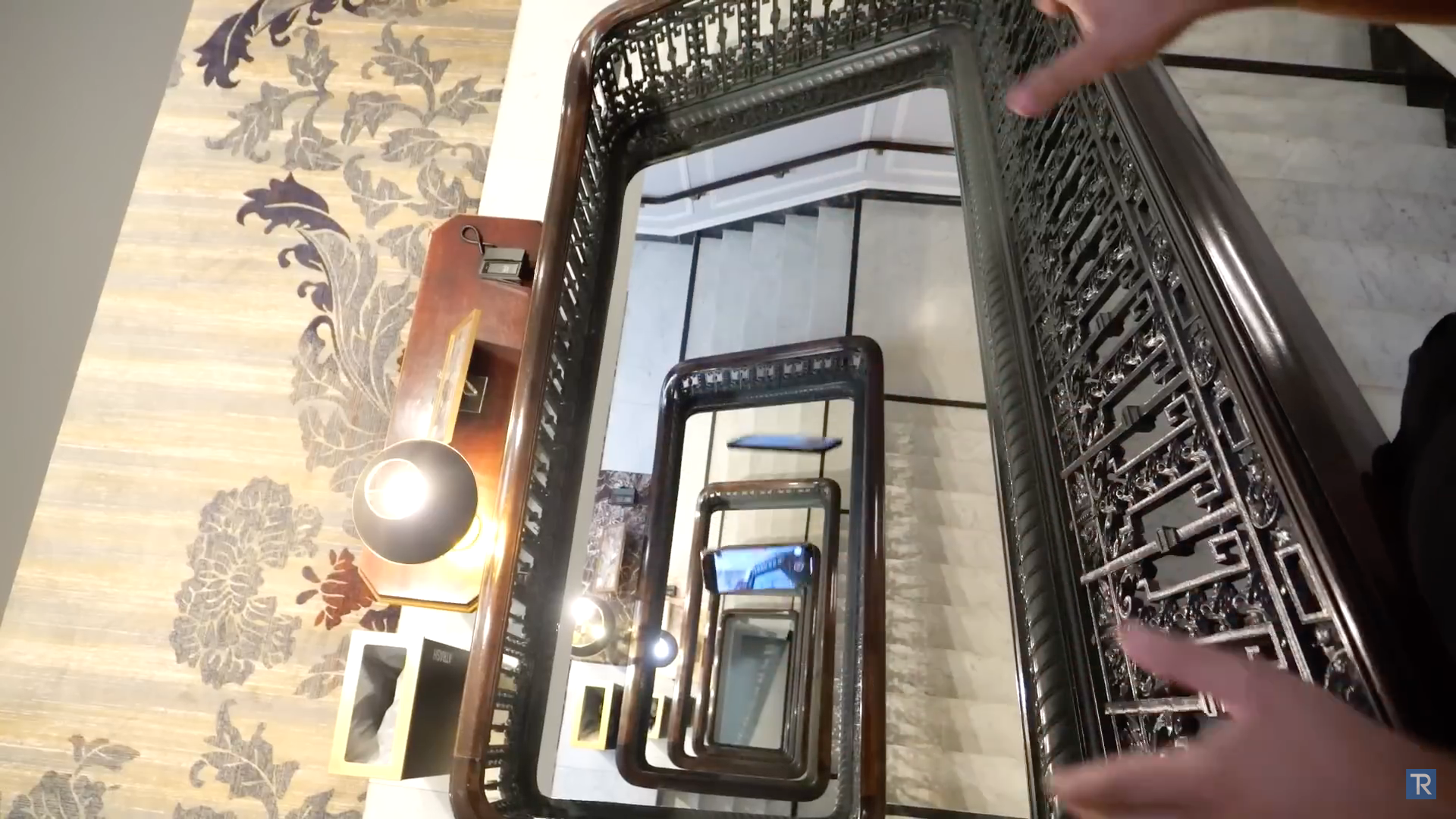 spiral staircase mirror view