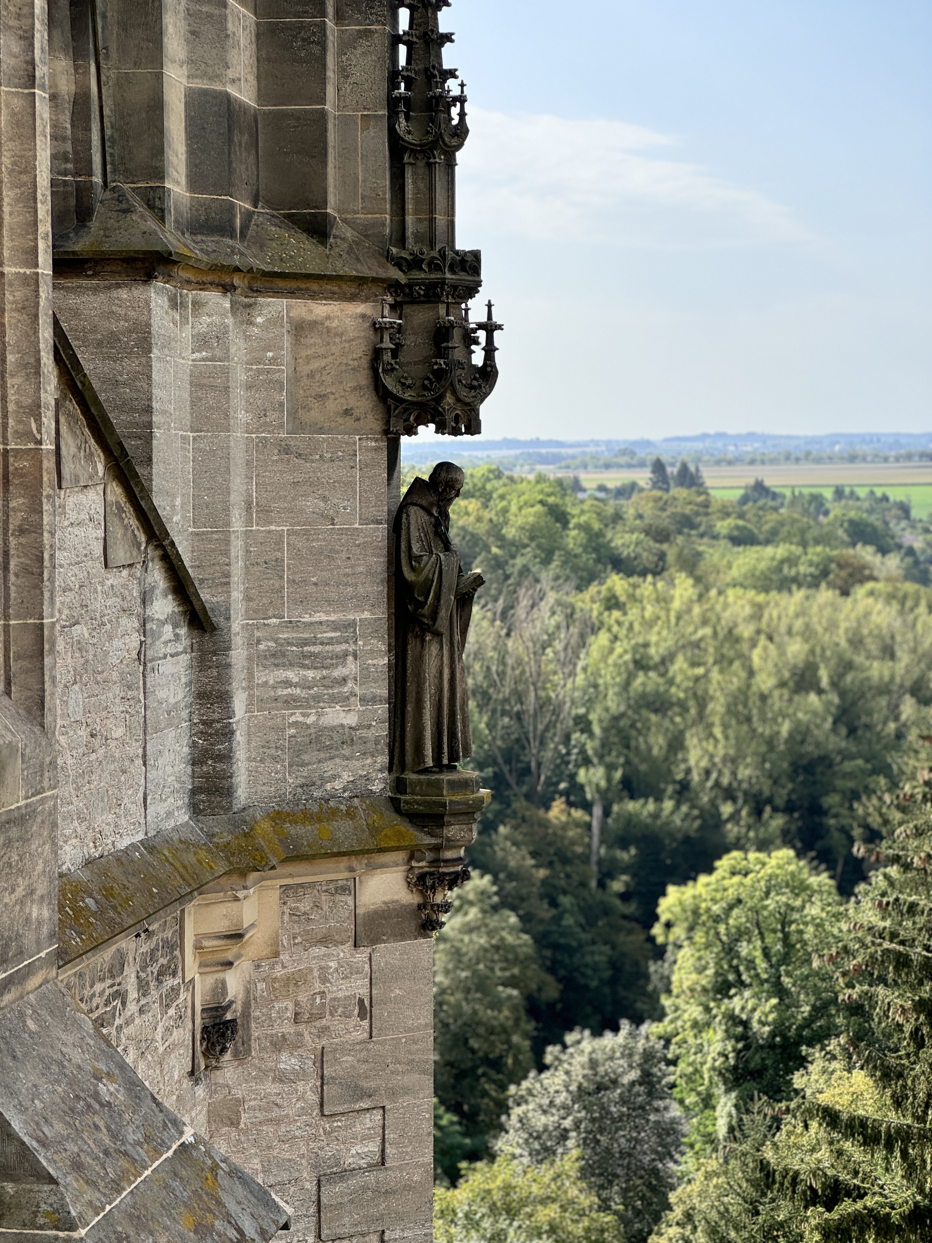 statue on cathedral wall