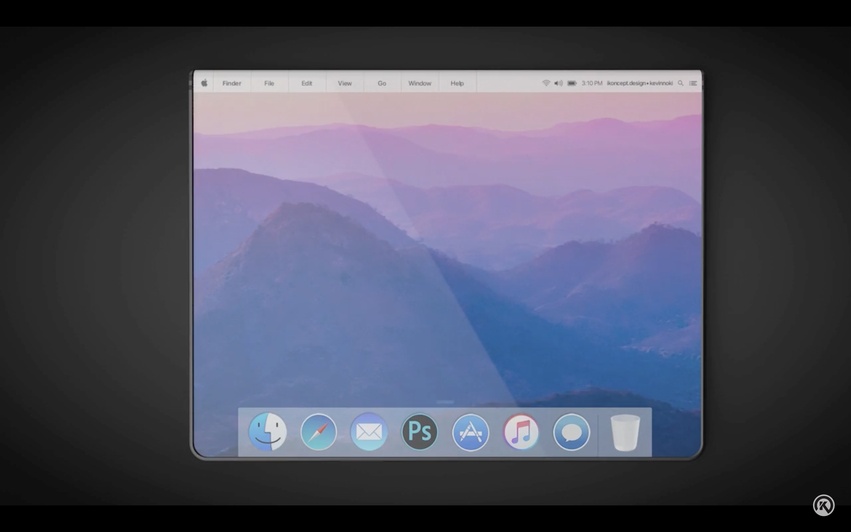 tablet with mountain wallpaper