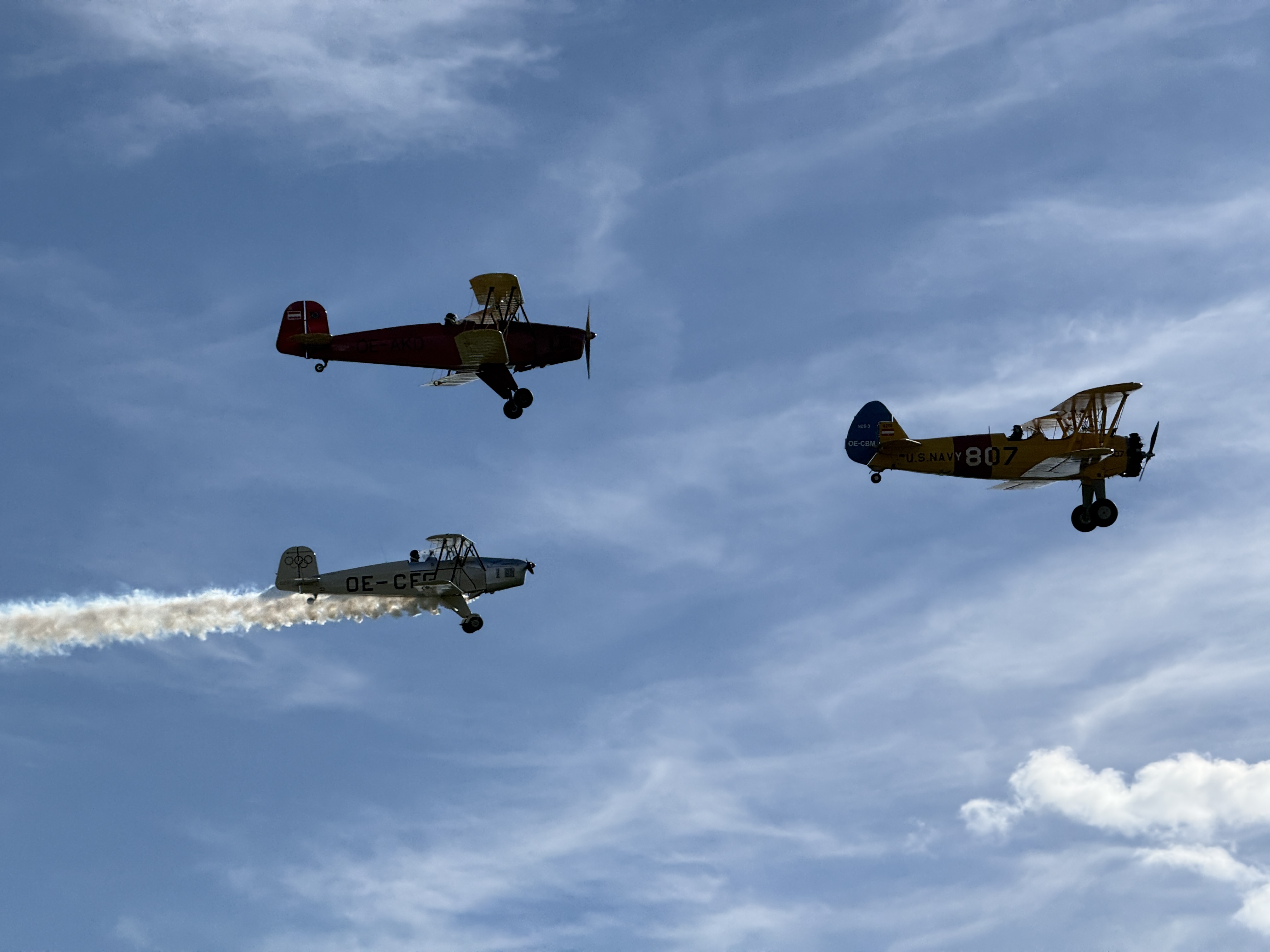 vintage airplanes in flight