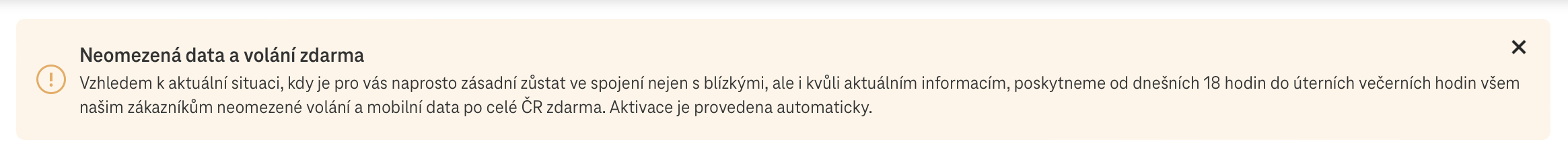 warning message banner