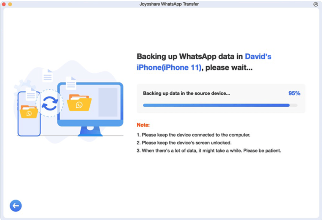 whatsapp backup progress screen
