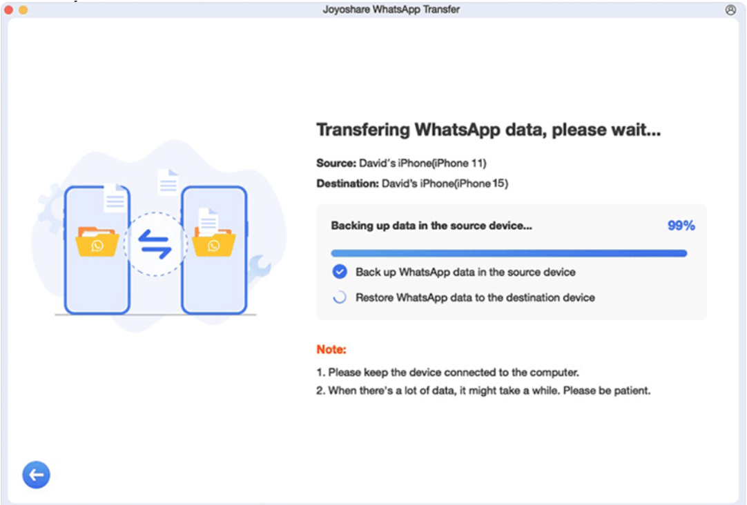 whatsapp backup start screen