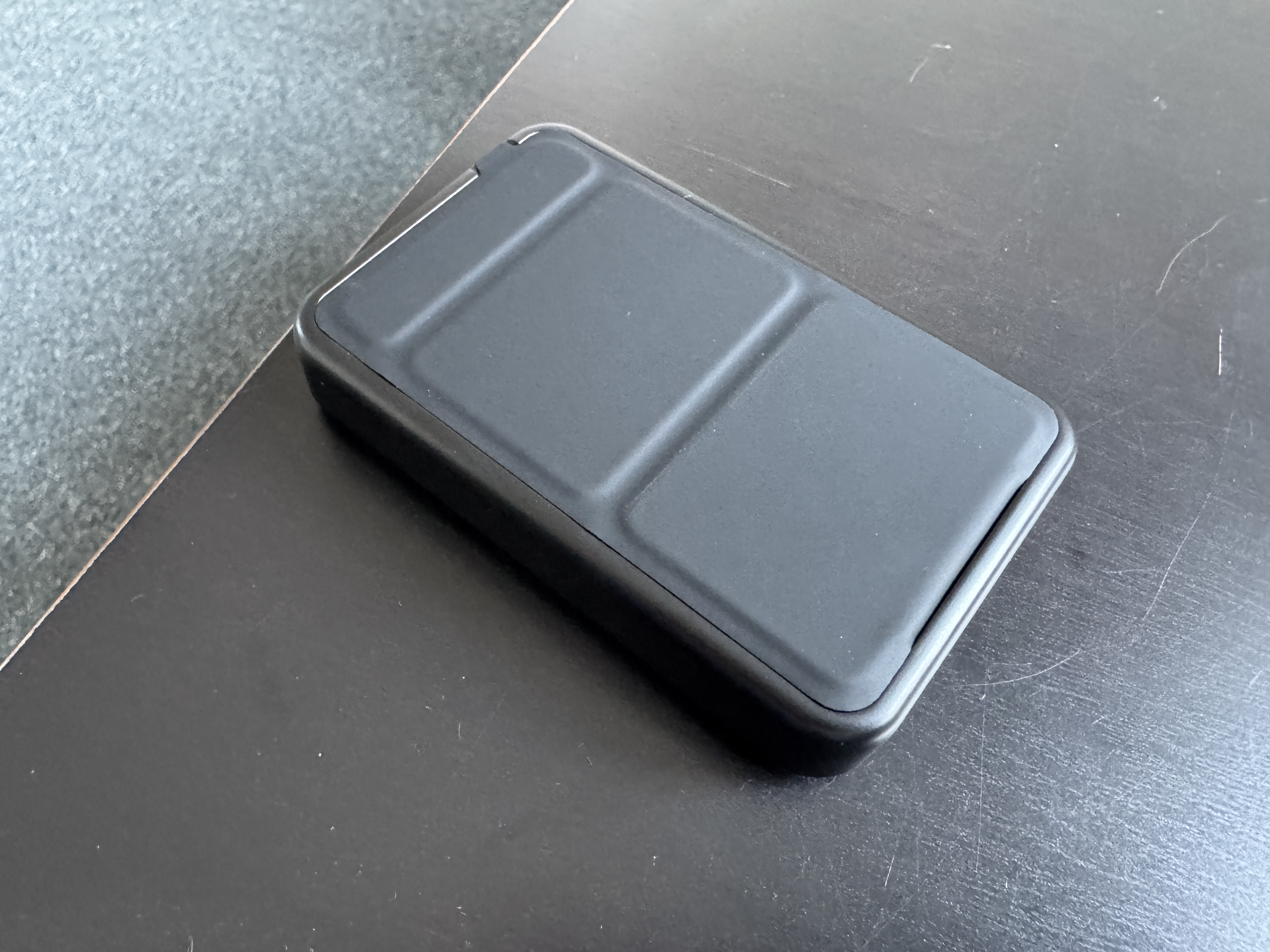 black wireless charger back