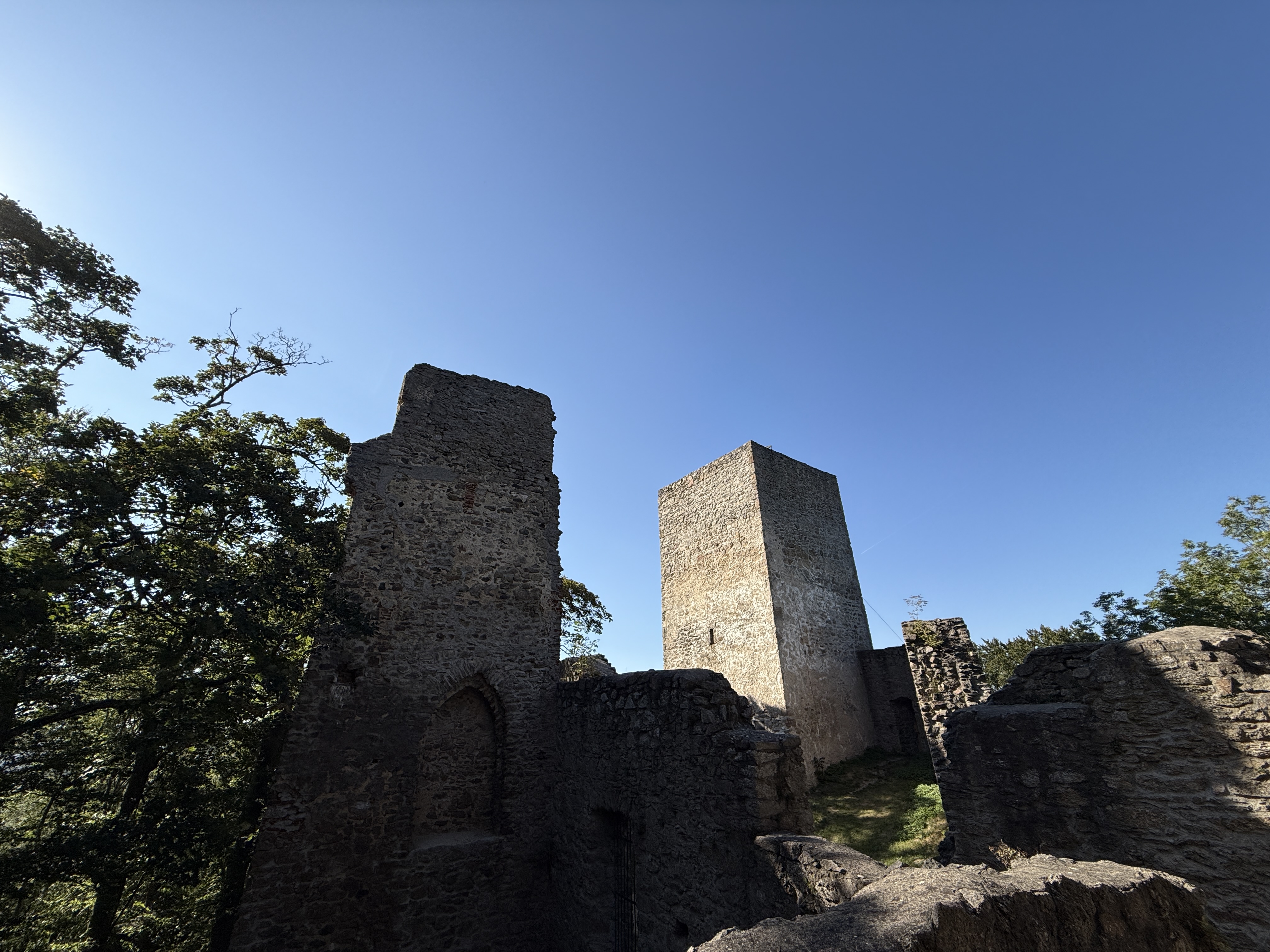 castle ruins under blue sky