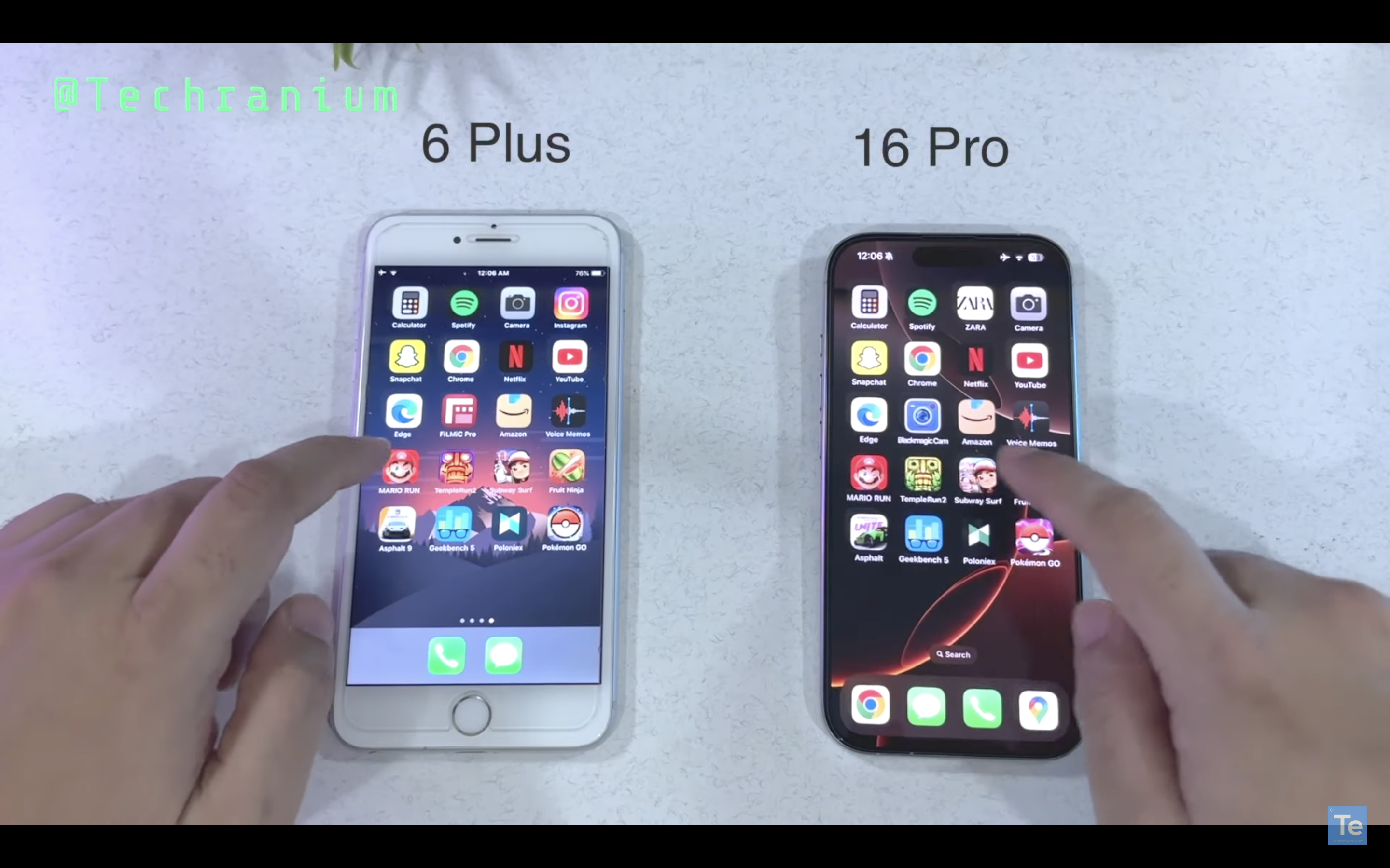 comparing iphone 6 plus 16 pro