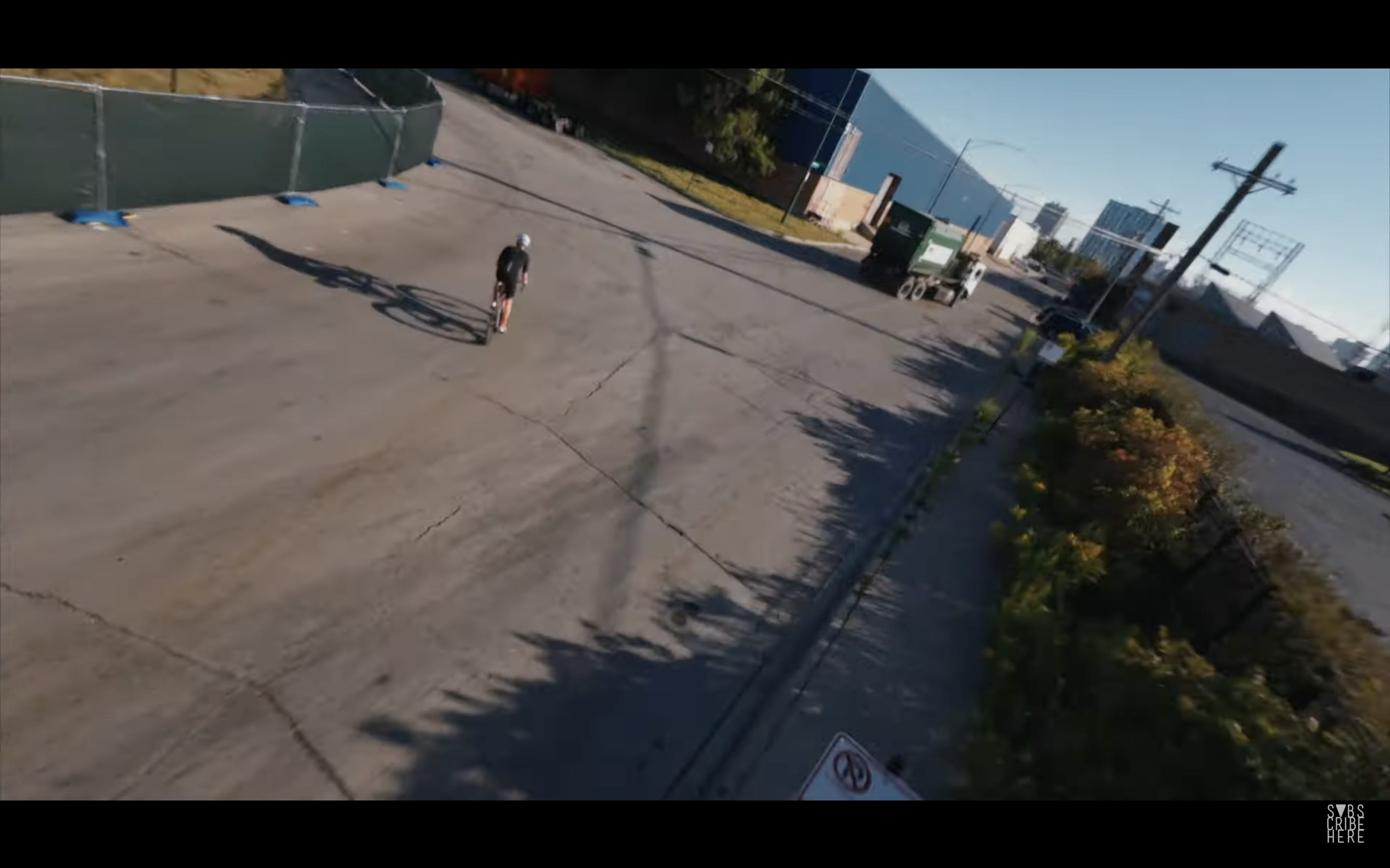 cyclist on empty road