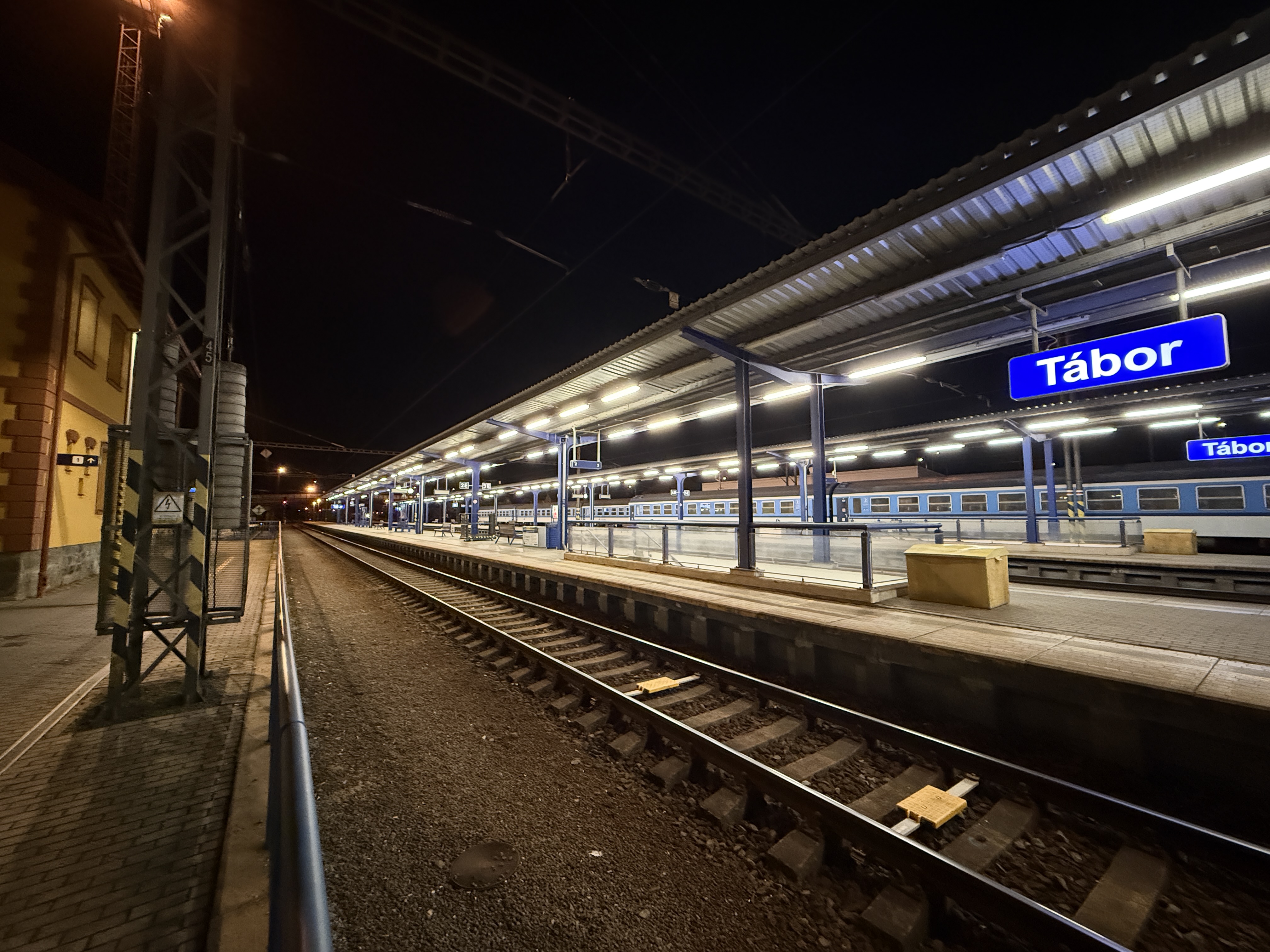 empty train station at night
