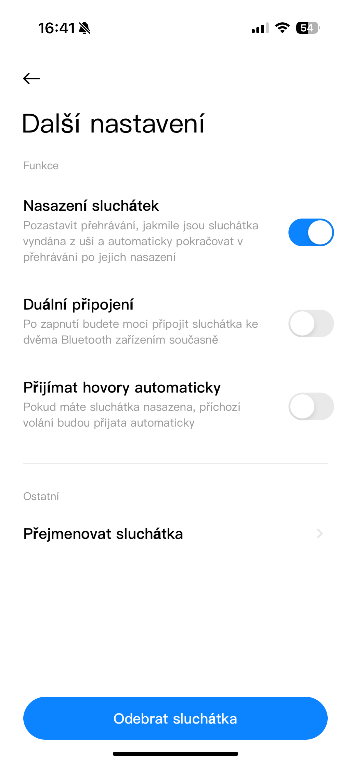 headphone additional settings