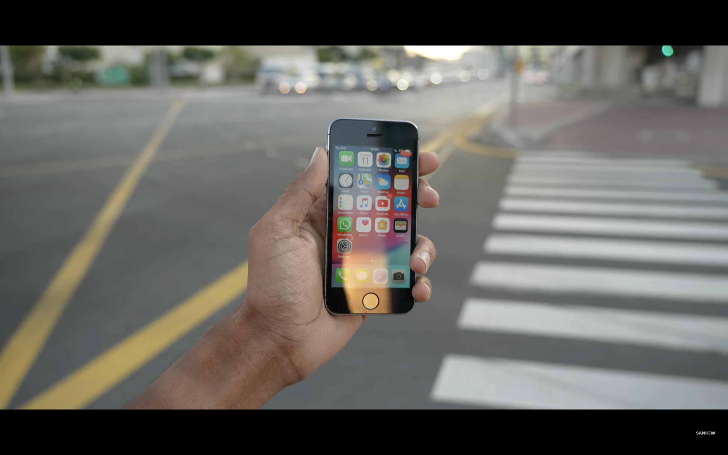 iphone on crosswalk