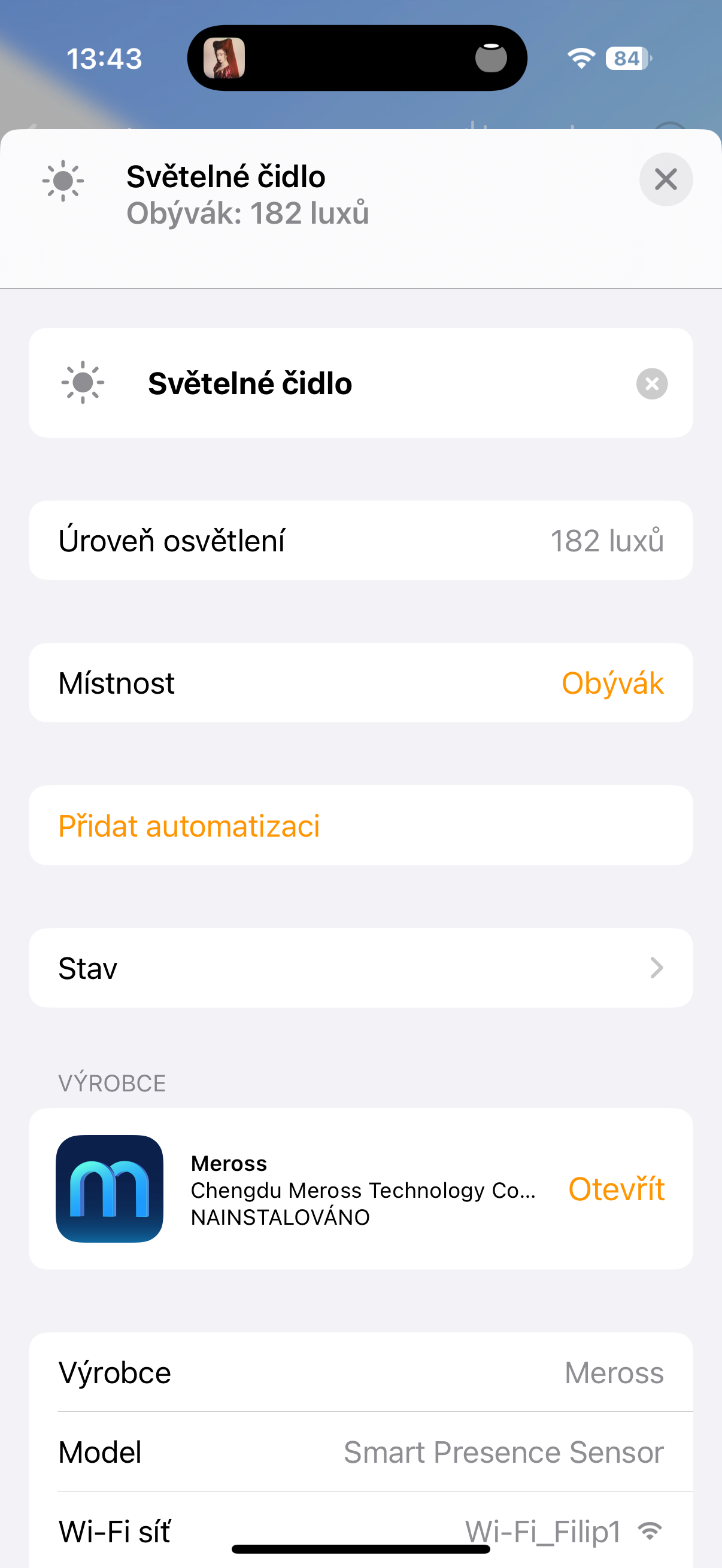 light sensor settings
