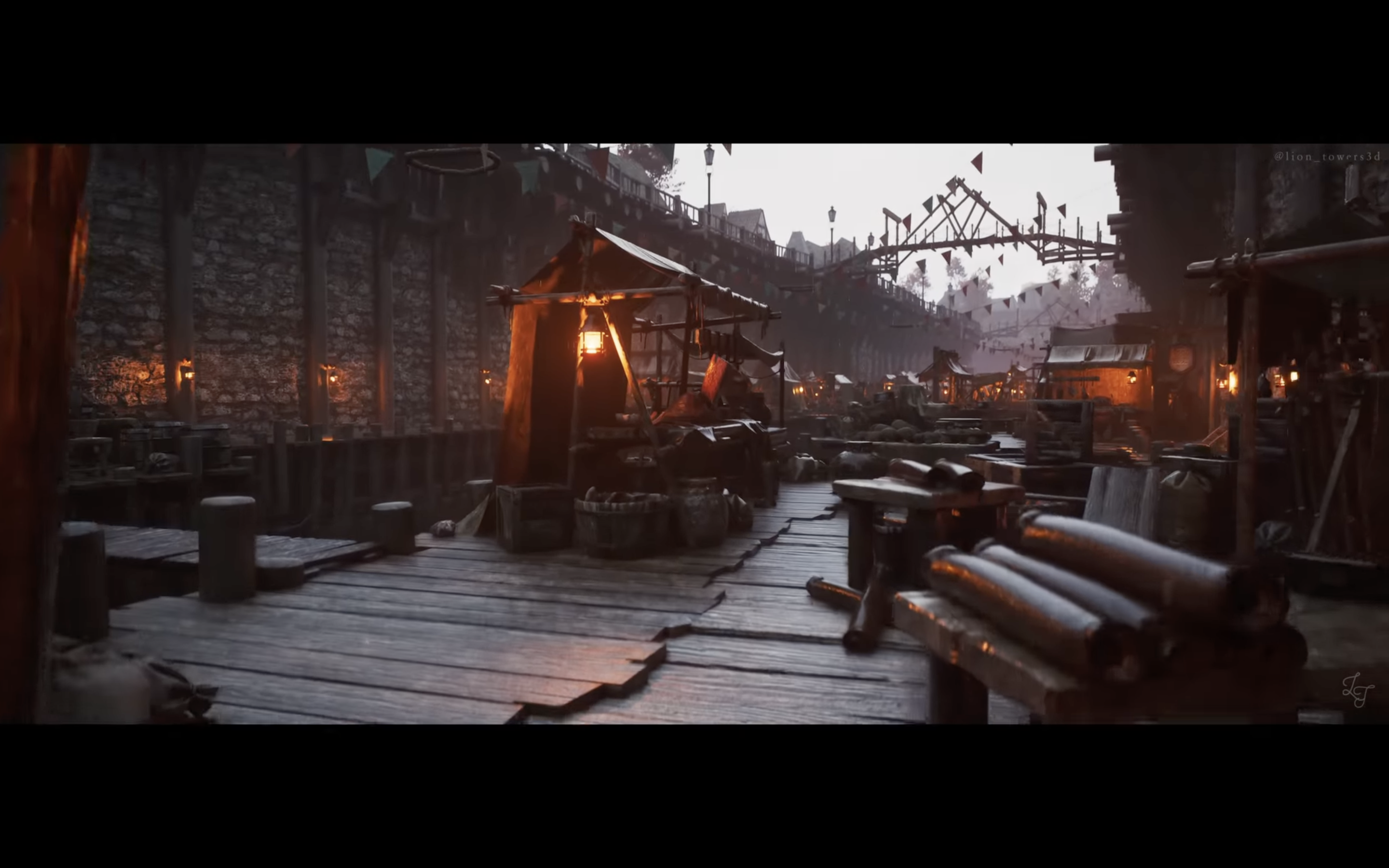 medieval marketplace scene