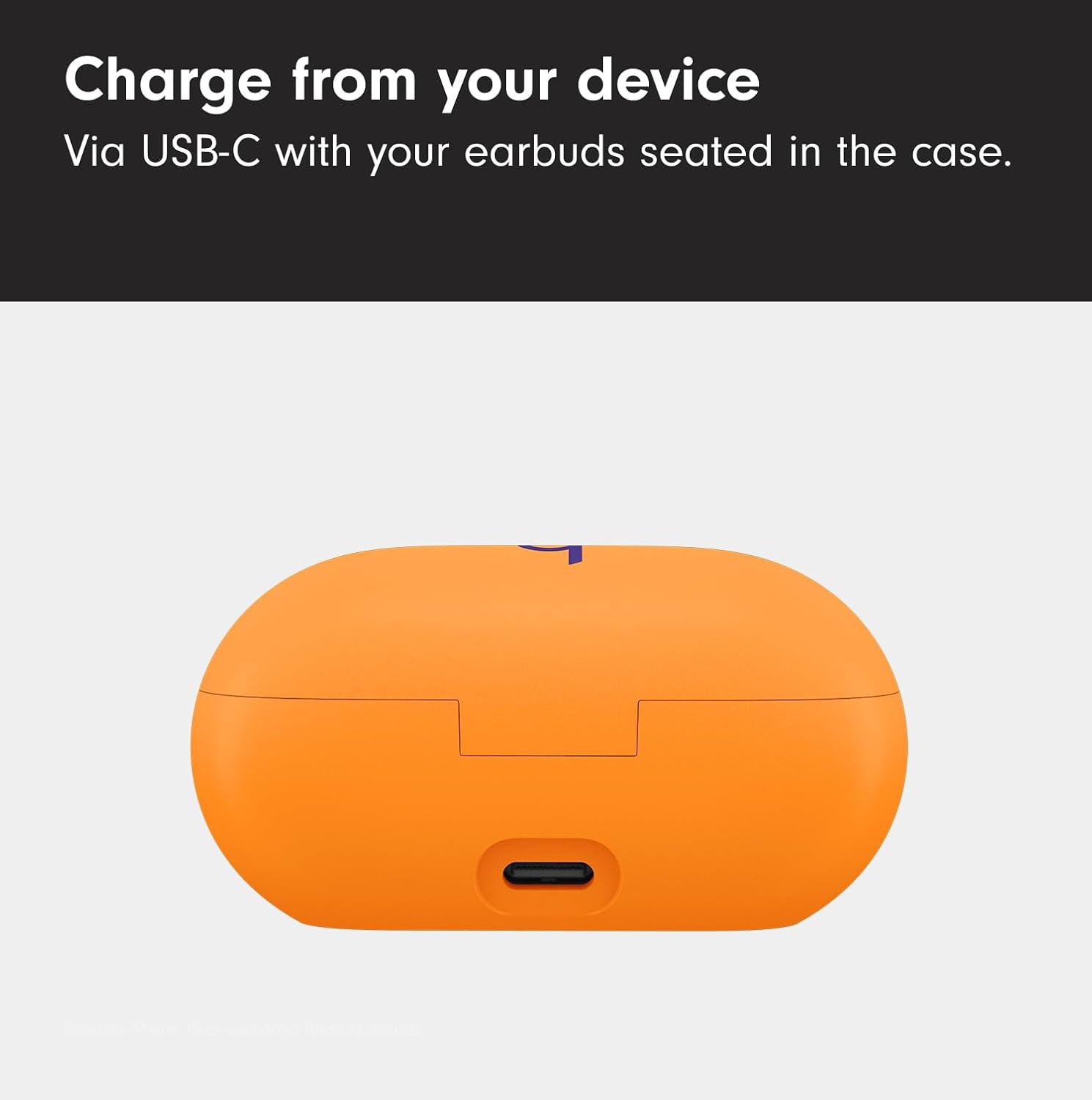 orange earbuds usb c charging