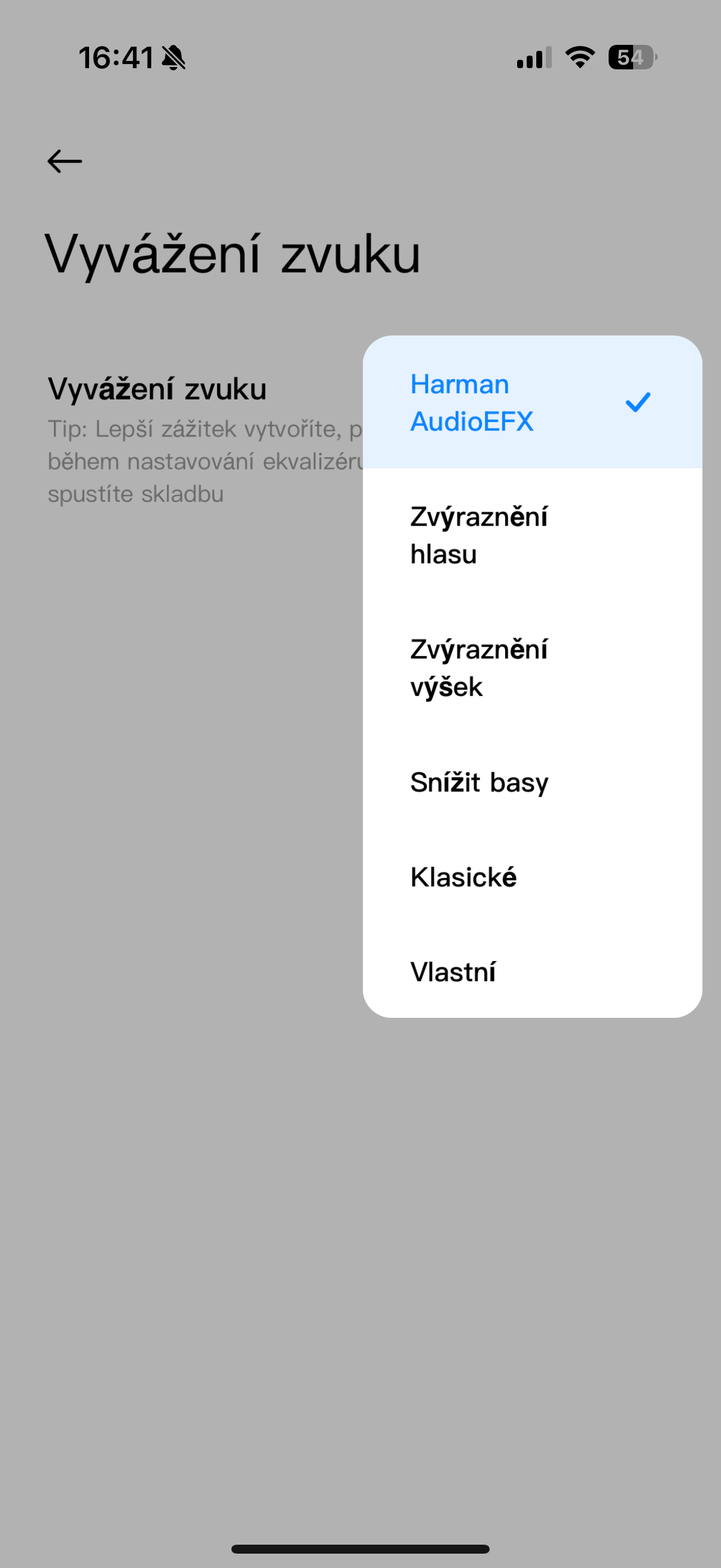 sound balance settings