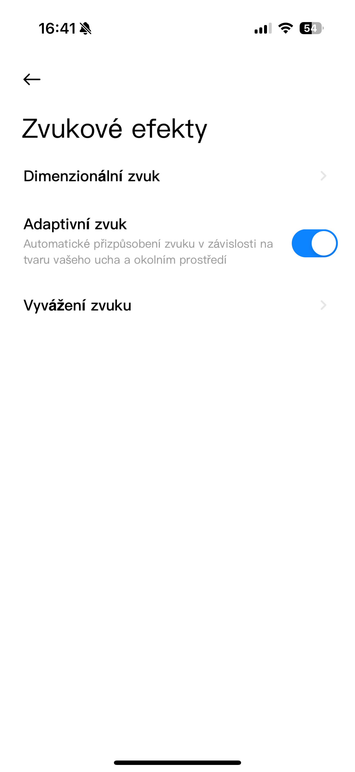 sound effects settings