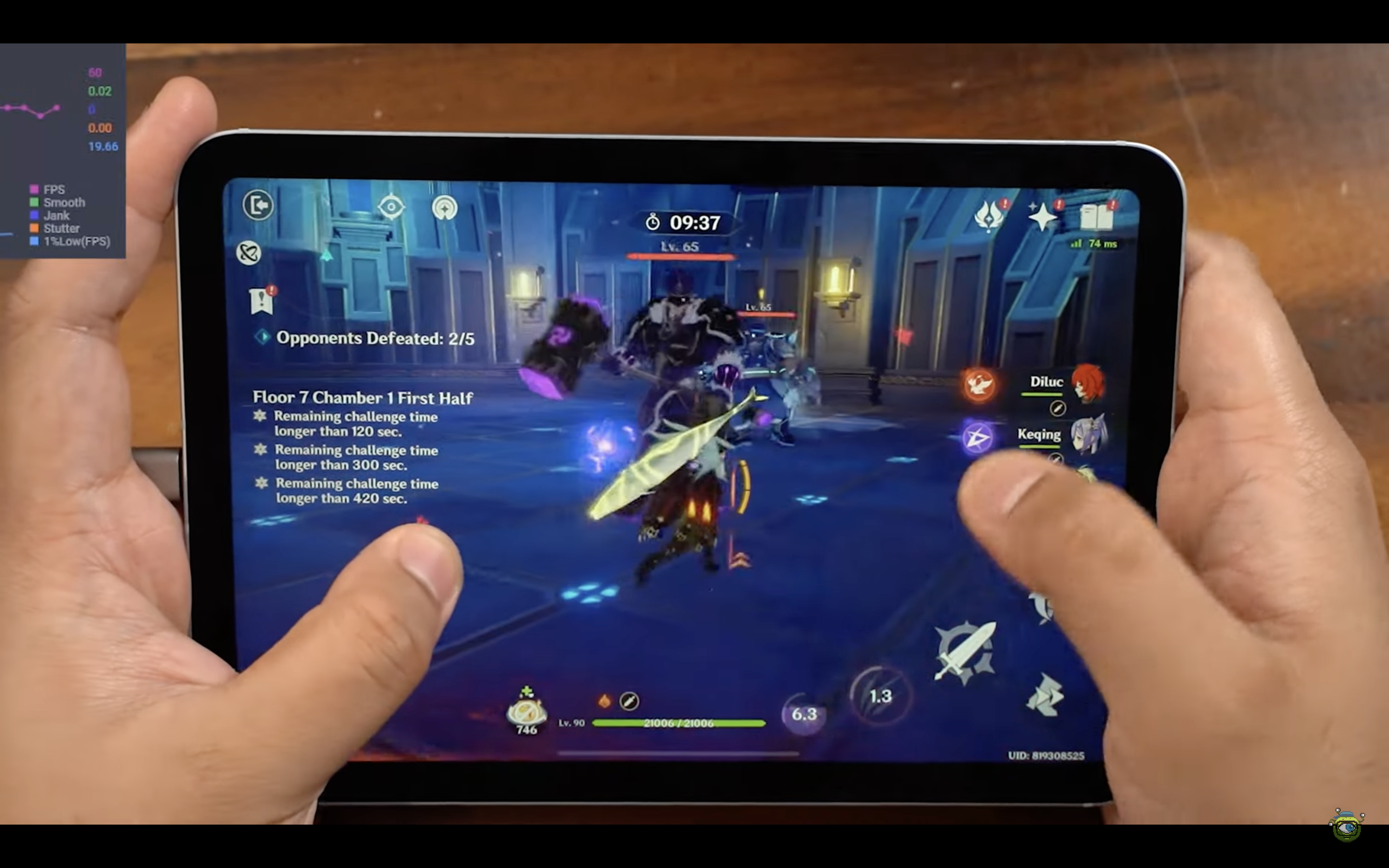 tablet gaming session