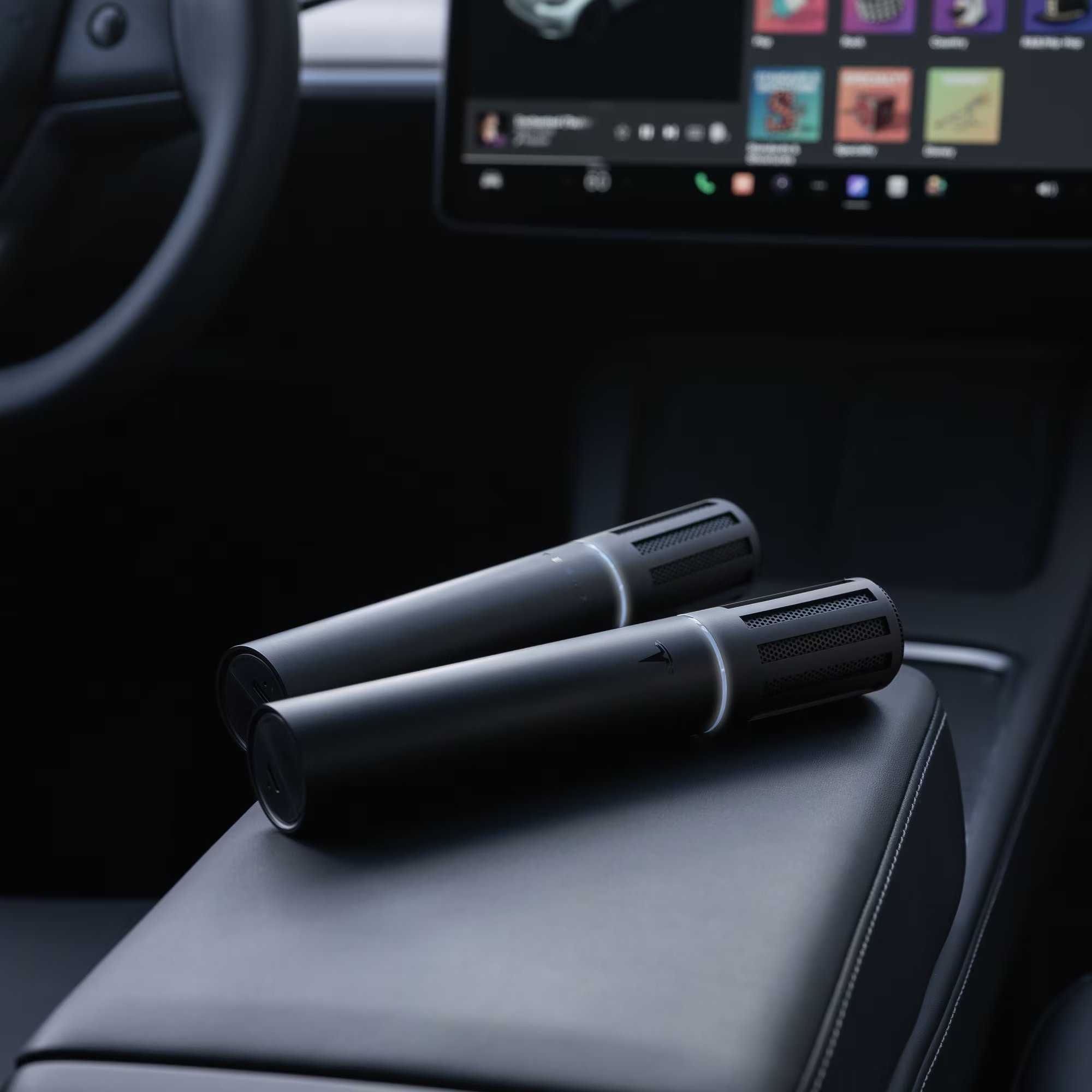 tesla microphones car interior
