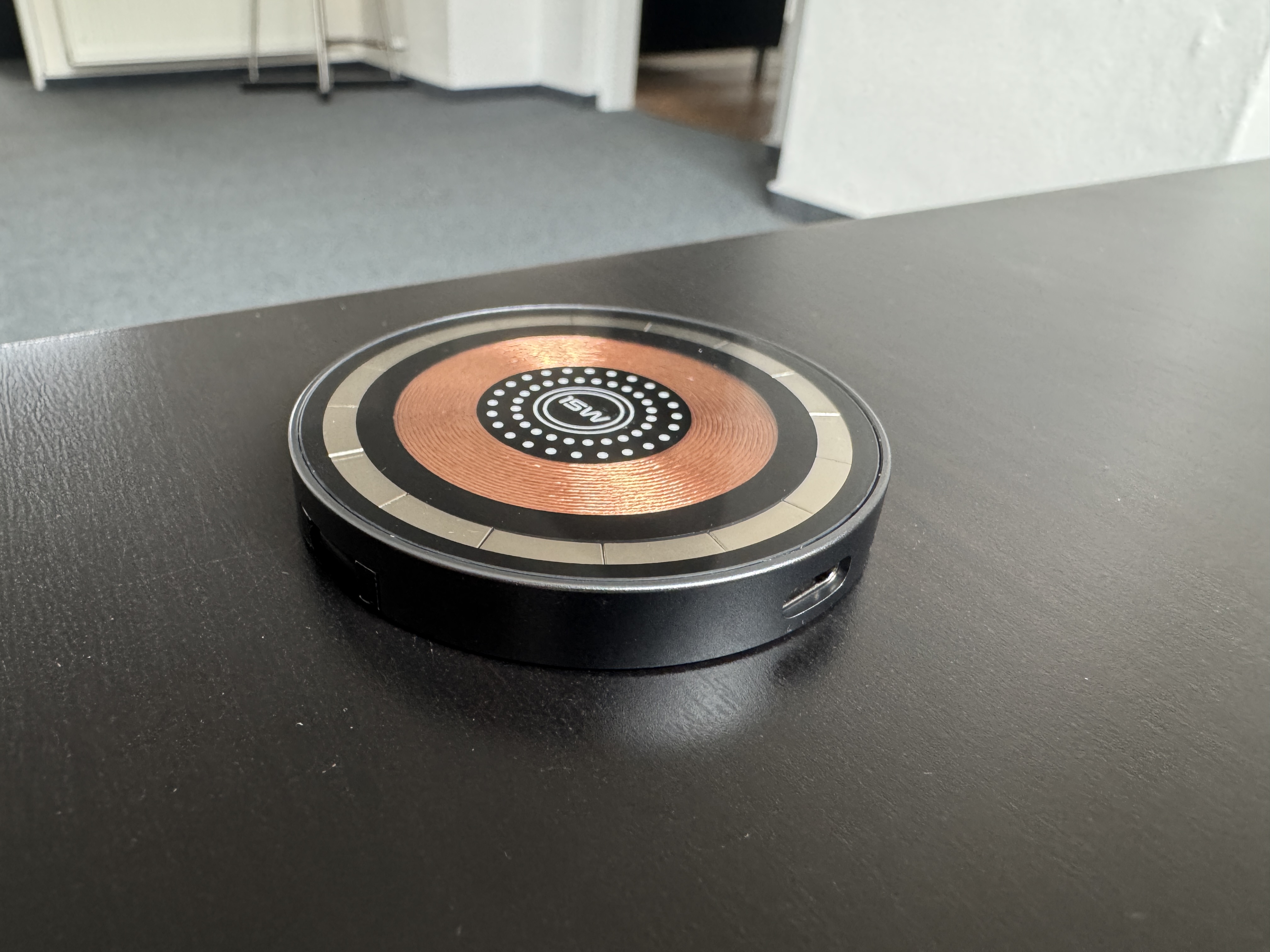 wireless charger on table