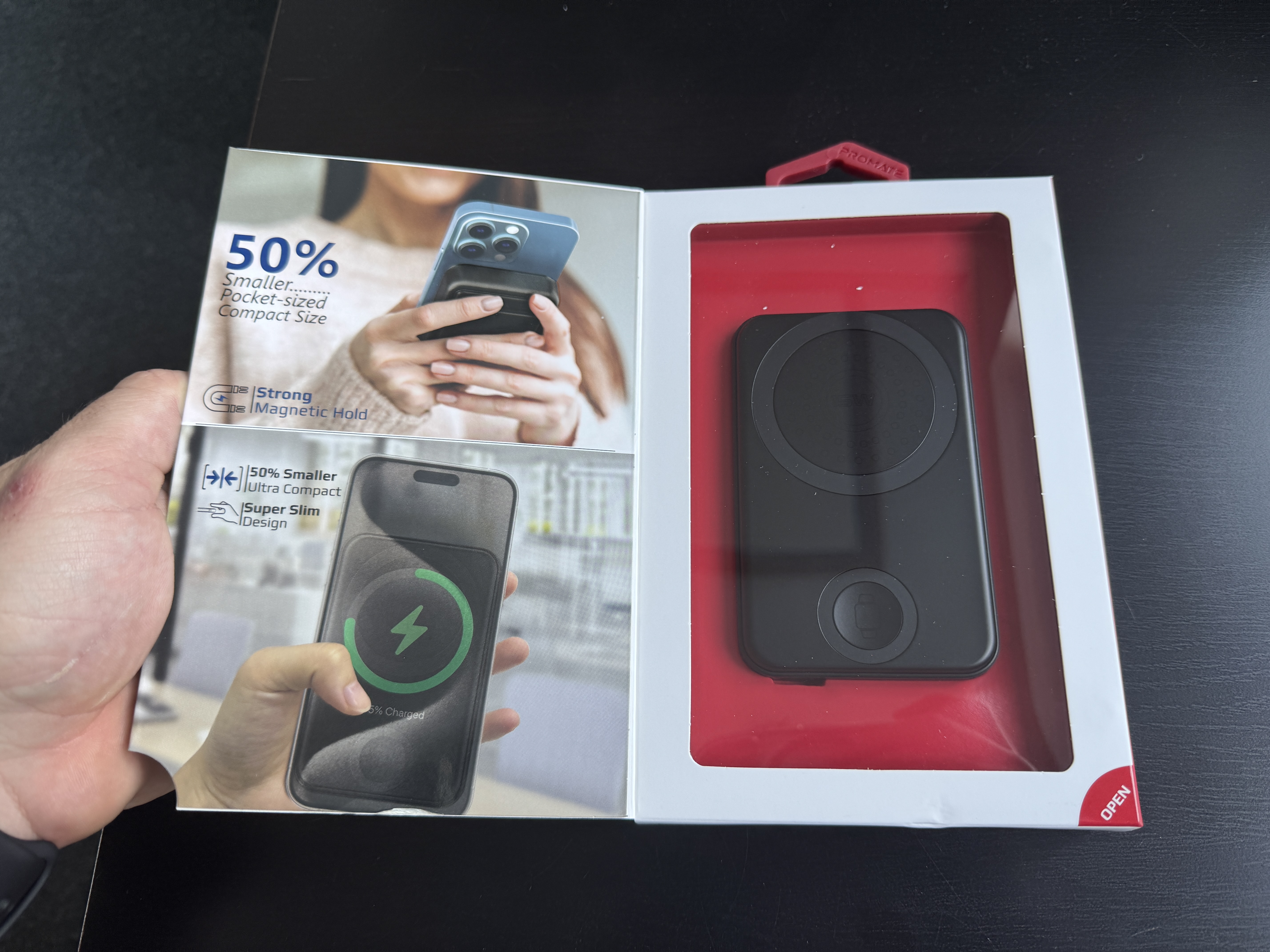 wireless charger packaging open