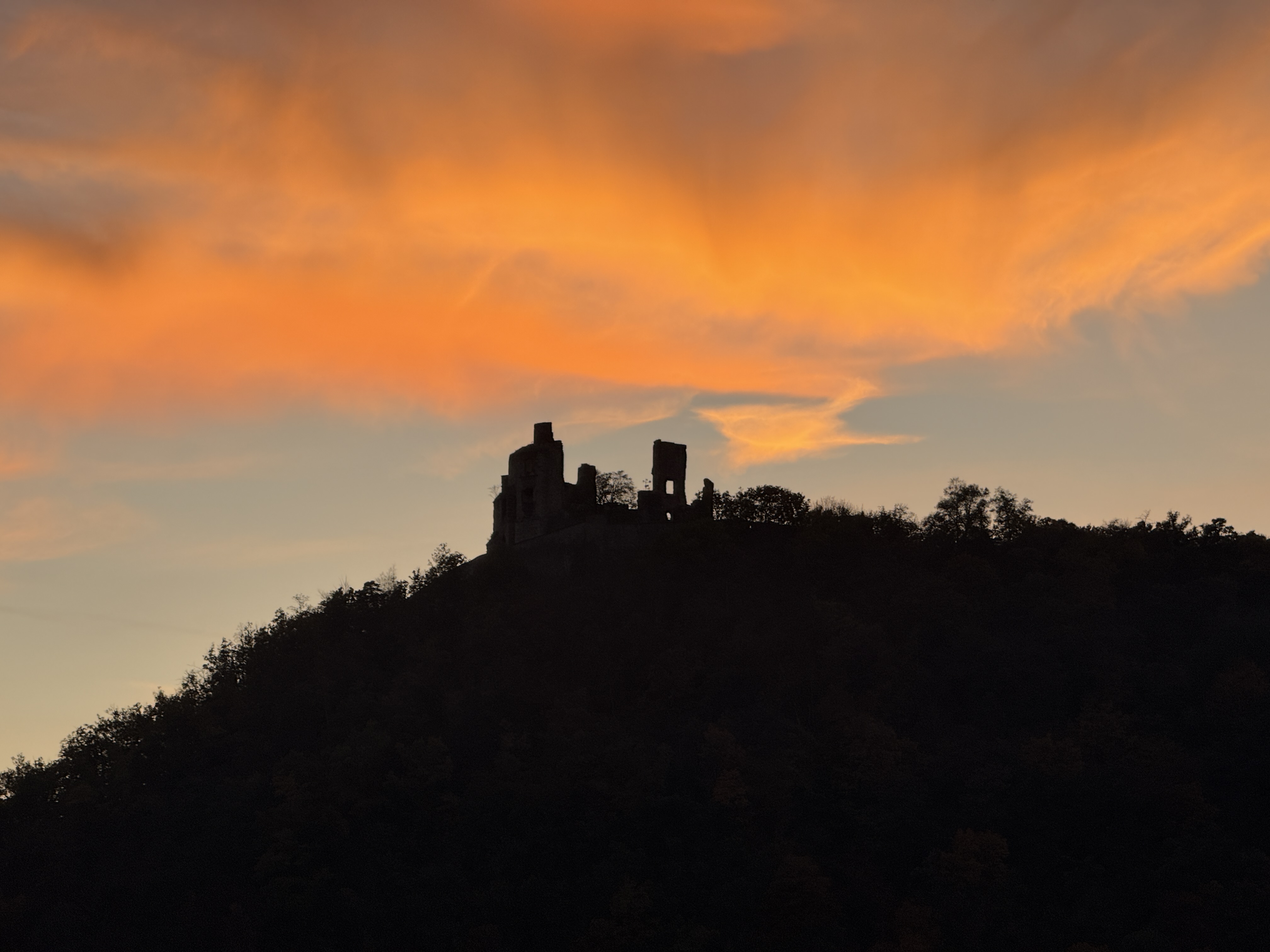 castle sunset silhouette