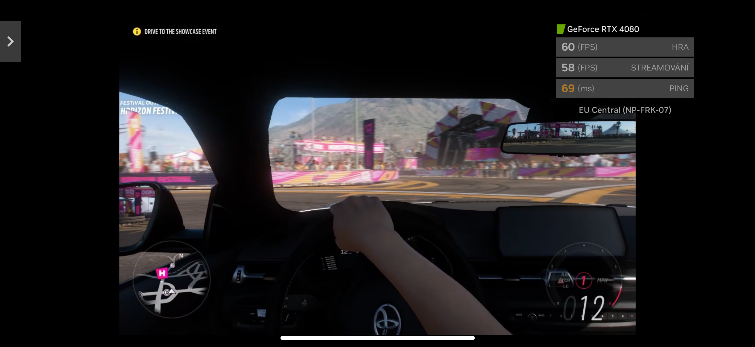 driving simulator dashboard view